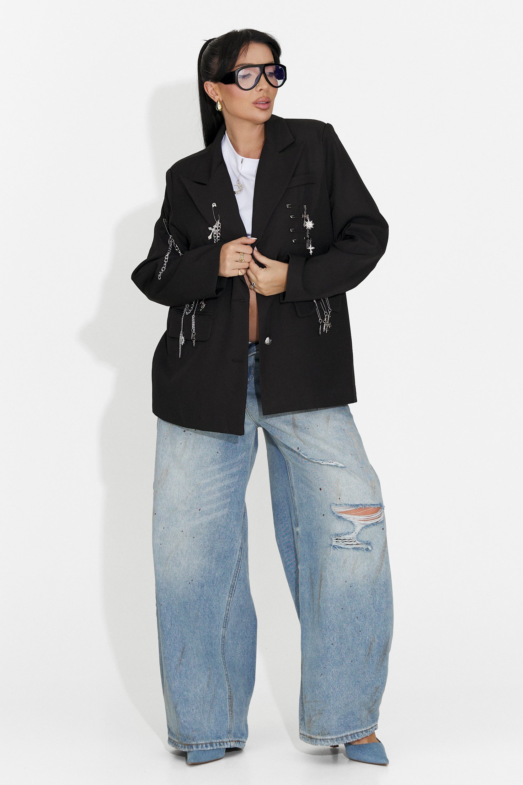 Elegante blazer nero da donna Amaranda Bogas