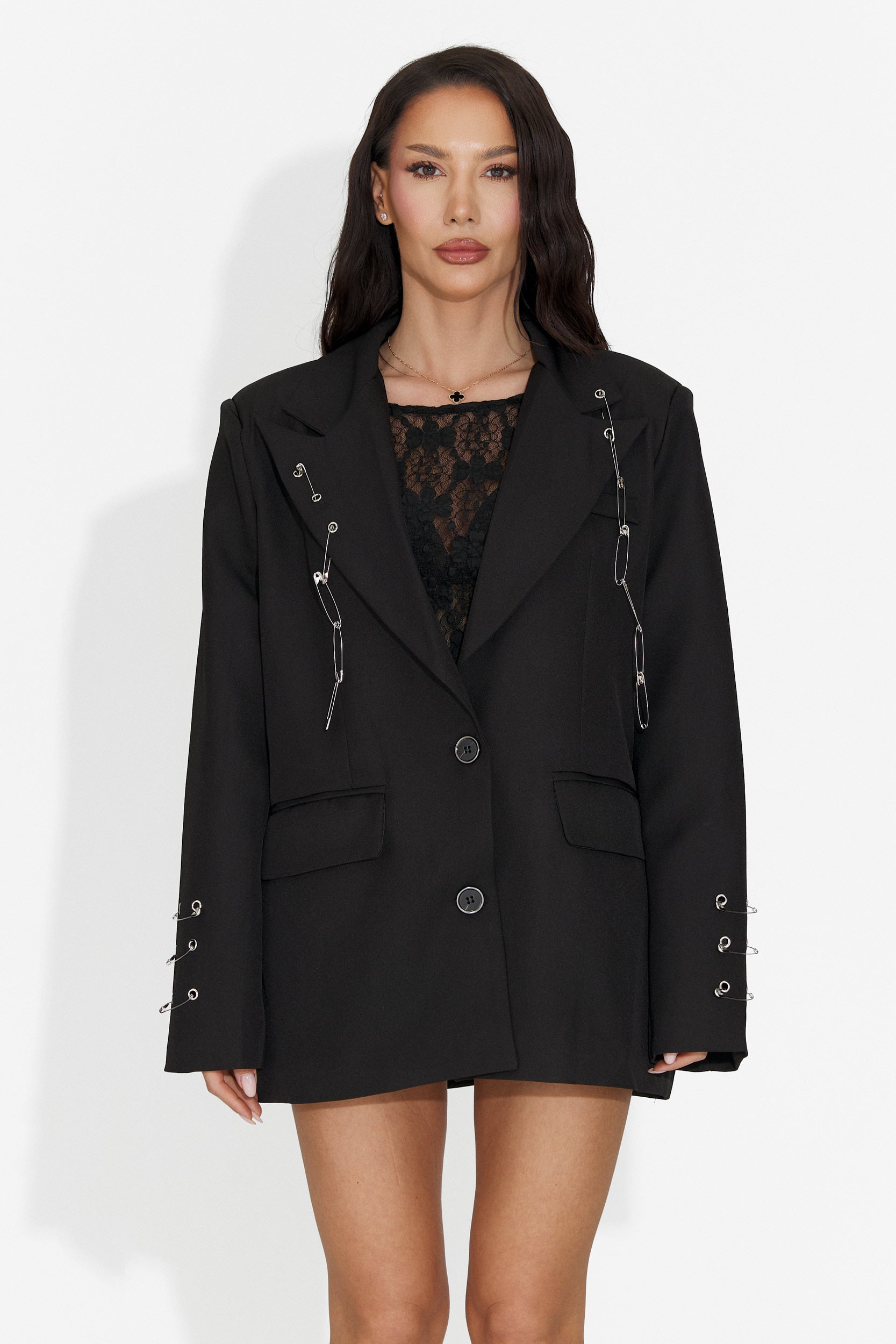 Esinty Bogas Blazer Elegante Nero da Donna