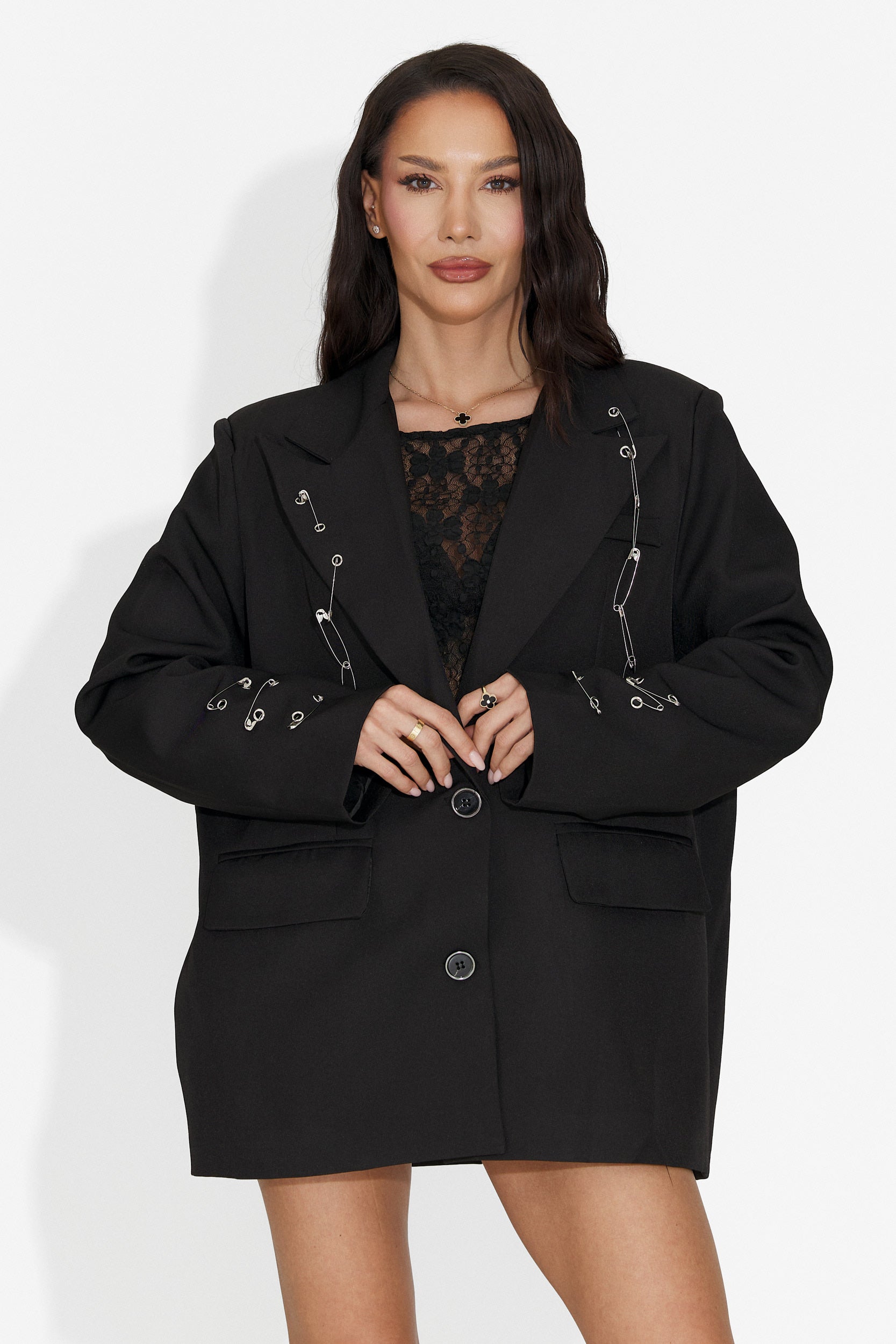 Esinty Bogas Blazer Elegante Nero da Donna