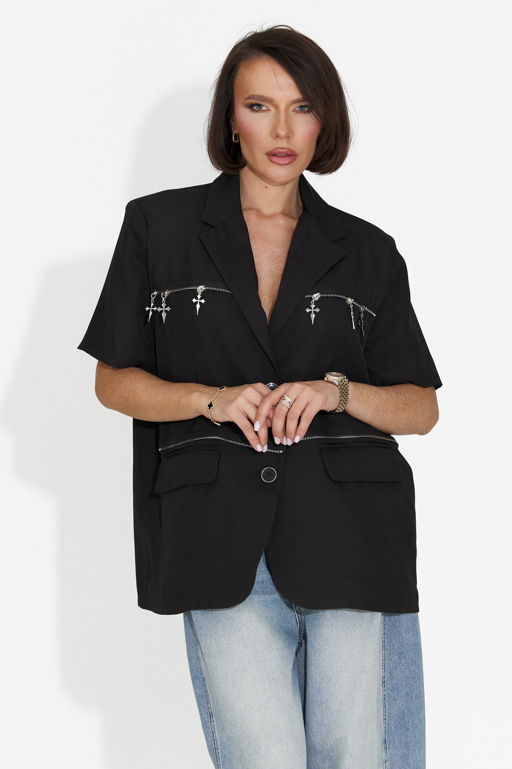 Elegante Blazer Nero da Donna di Gate Bogas