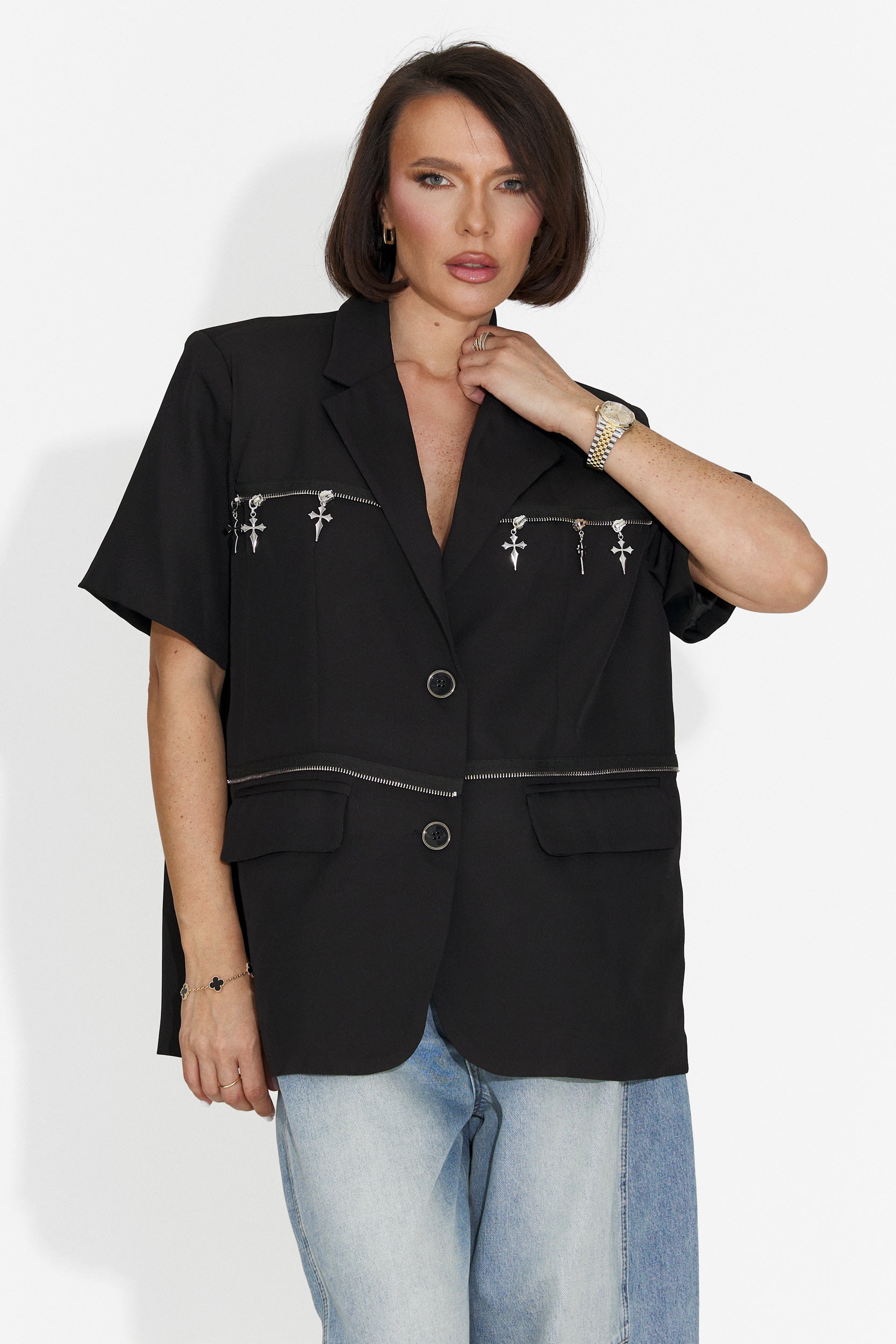 Elegante Blazer Nero da Donna di Gate Bogas