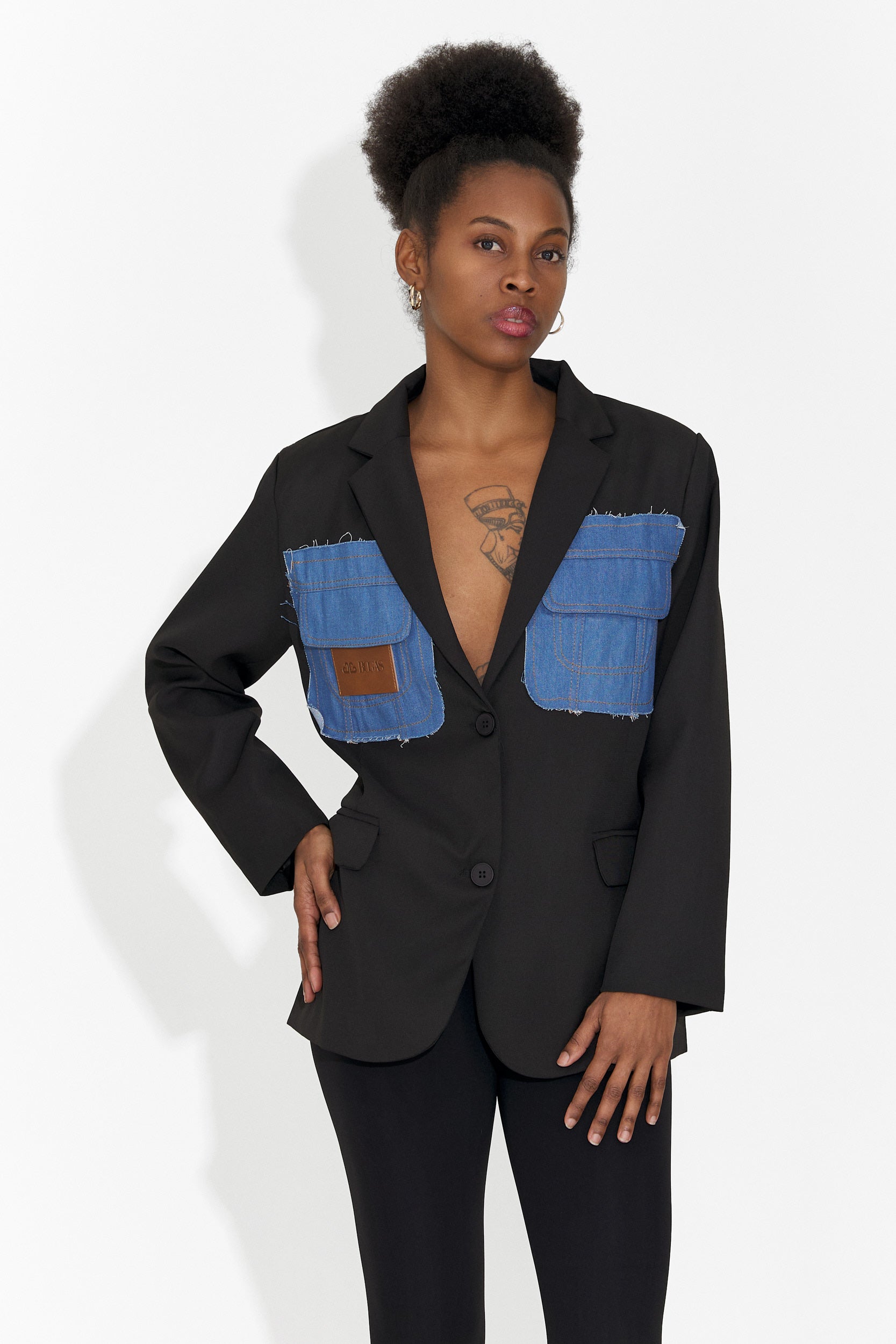 Elegante blazer nero da donna Graziela Bogas
