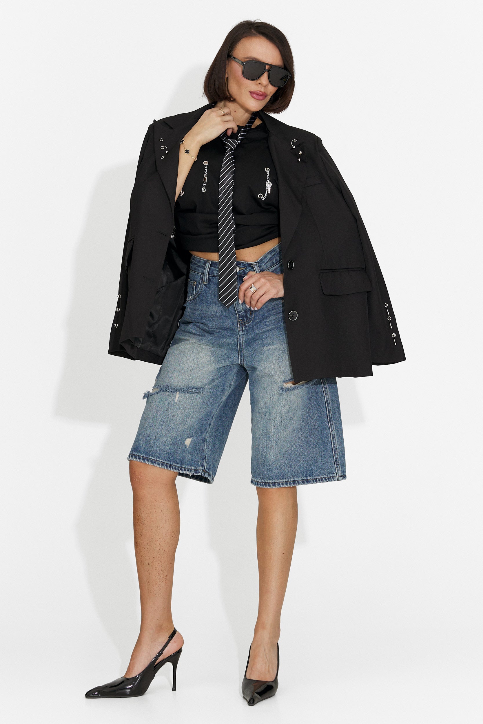 Elegante blazer nero da donna Kelda Bogas