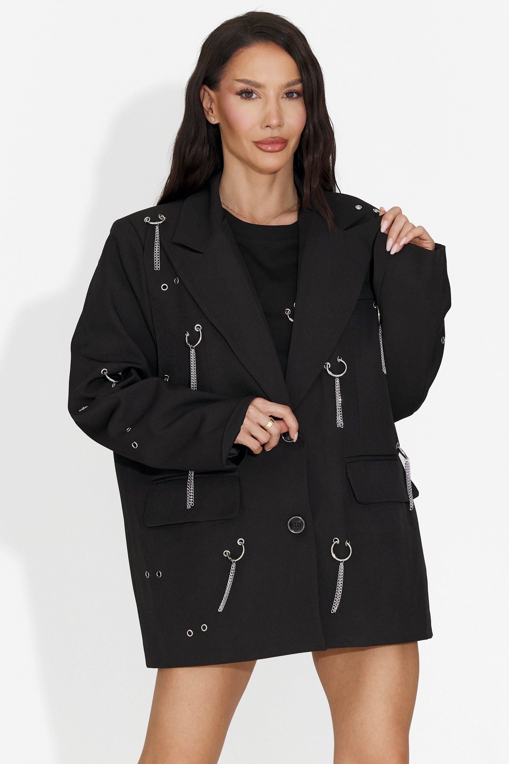 Elegante Blazer Nero Pikata Bogas da Donna