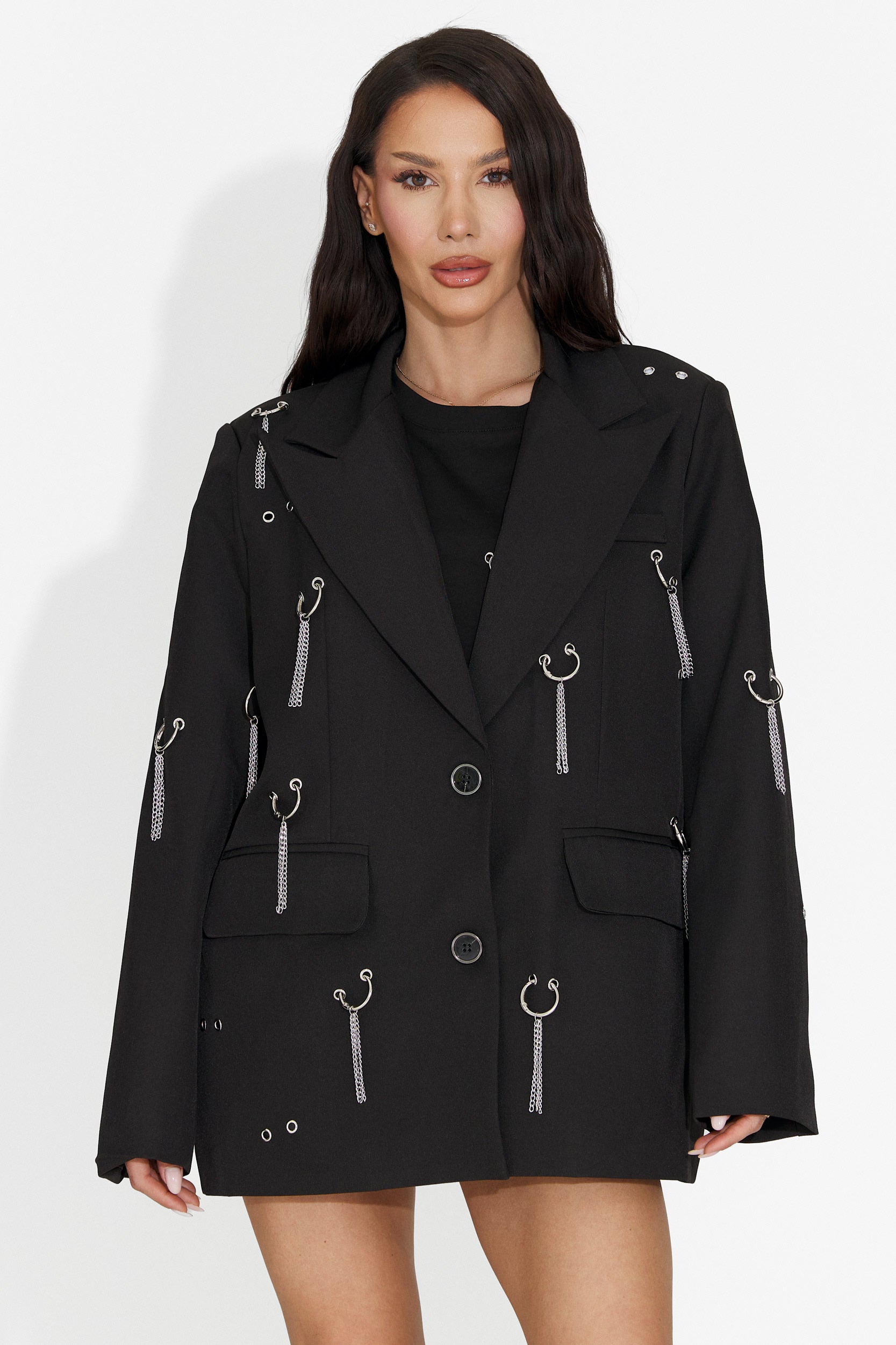 Elegante Blazer Nero Pikata Bogas da Donna
