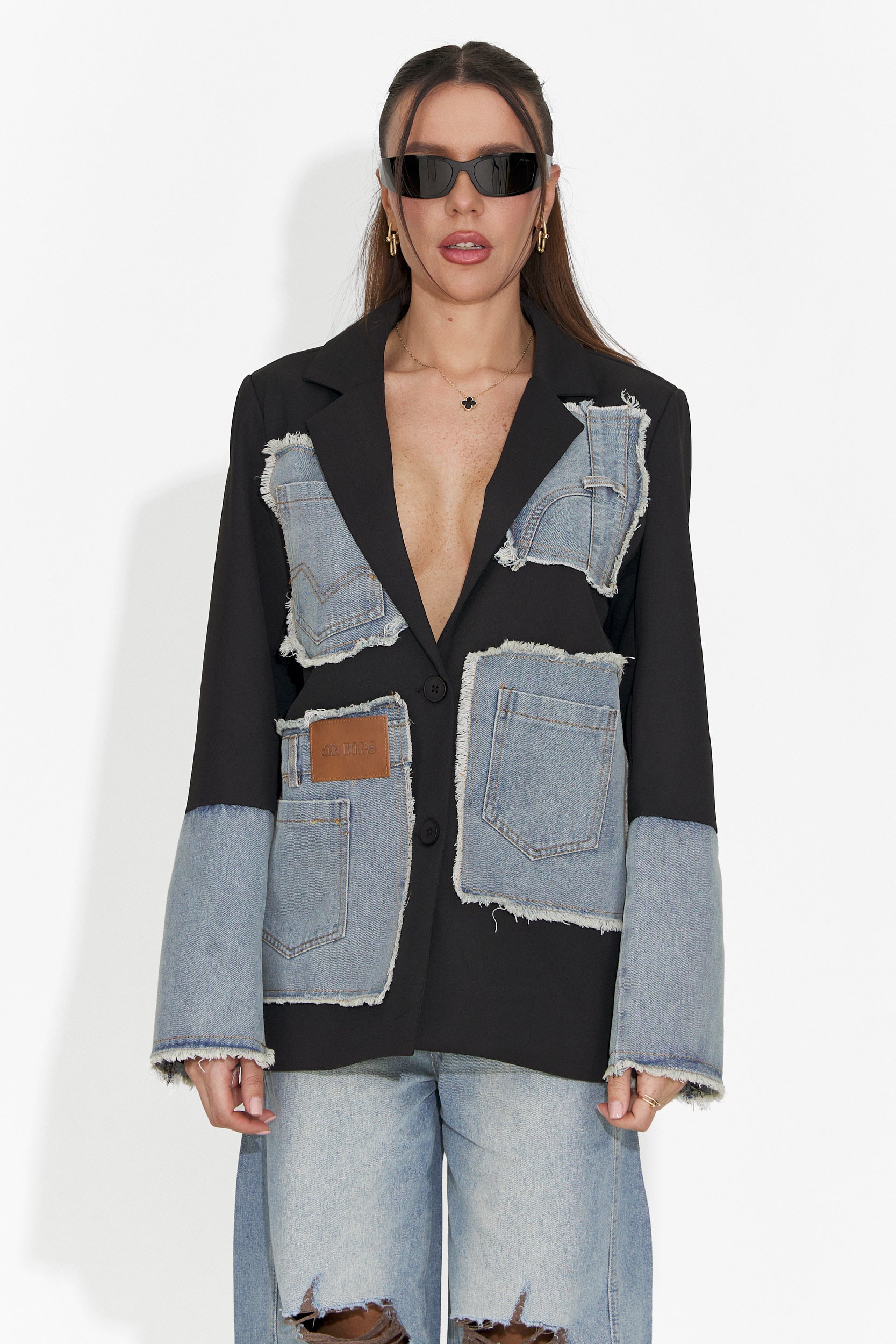 Elegante blazer nero da donna Rafaelia Bogas