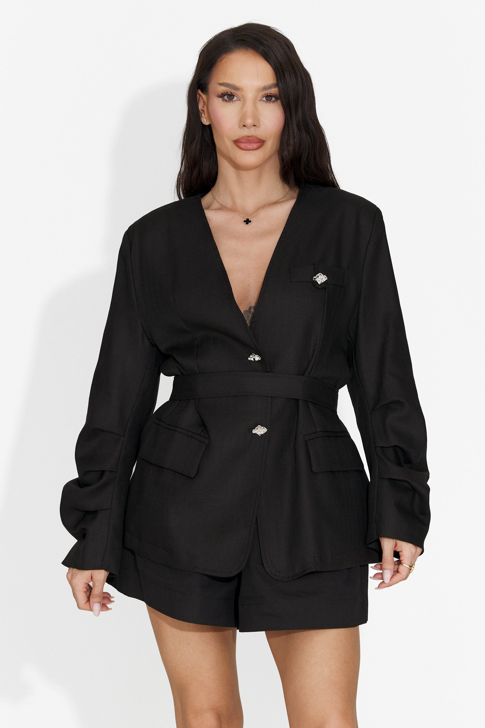 Elegante blazer nero Verbana Bogas per signore
