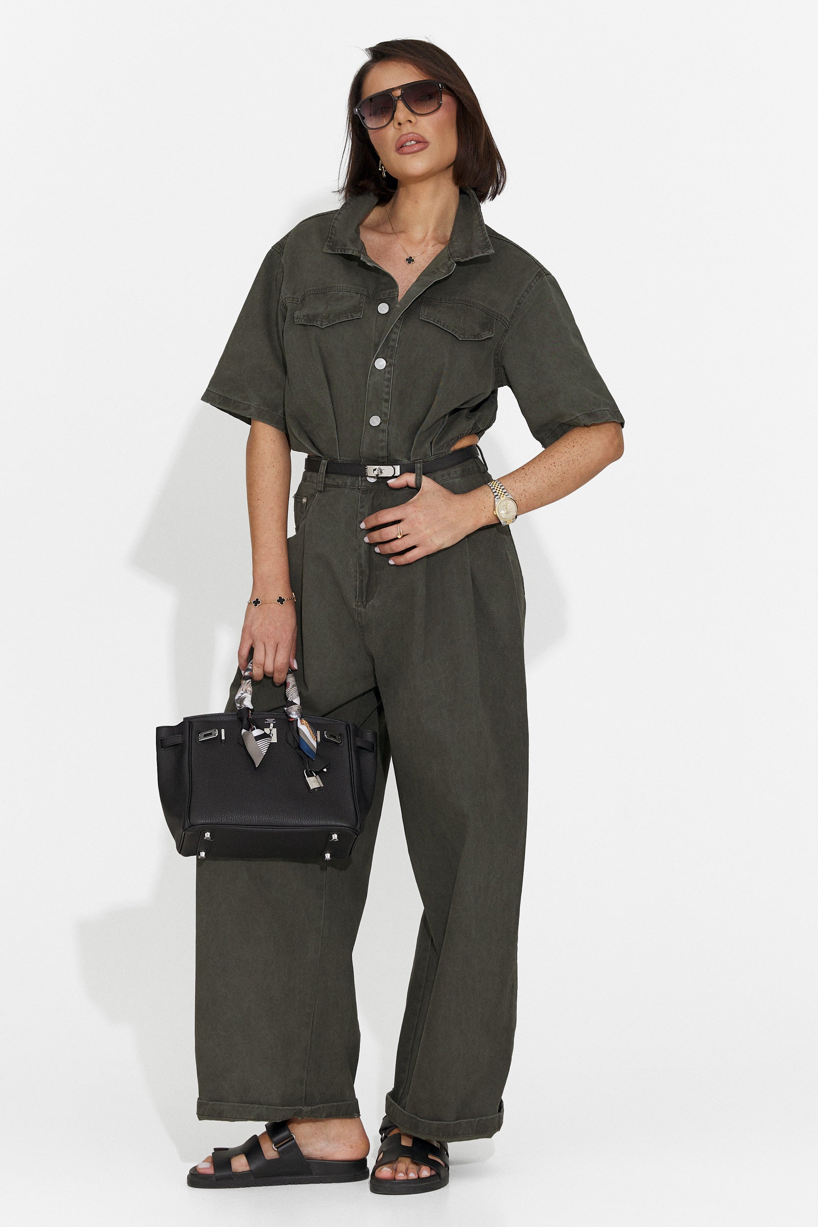 Ayeria Bogas Tuta Casual da Donna in Khaki