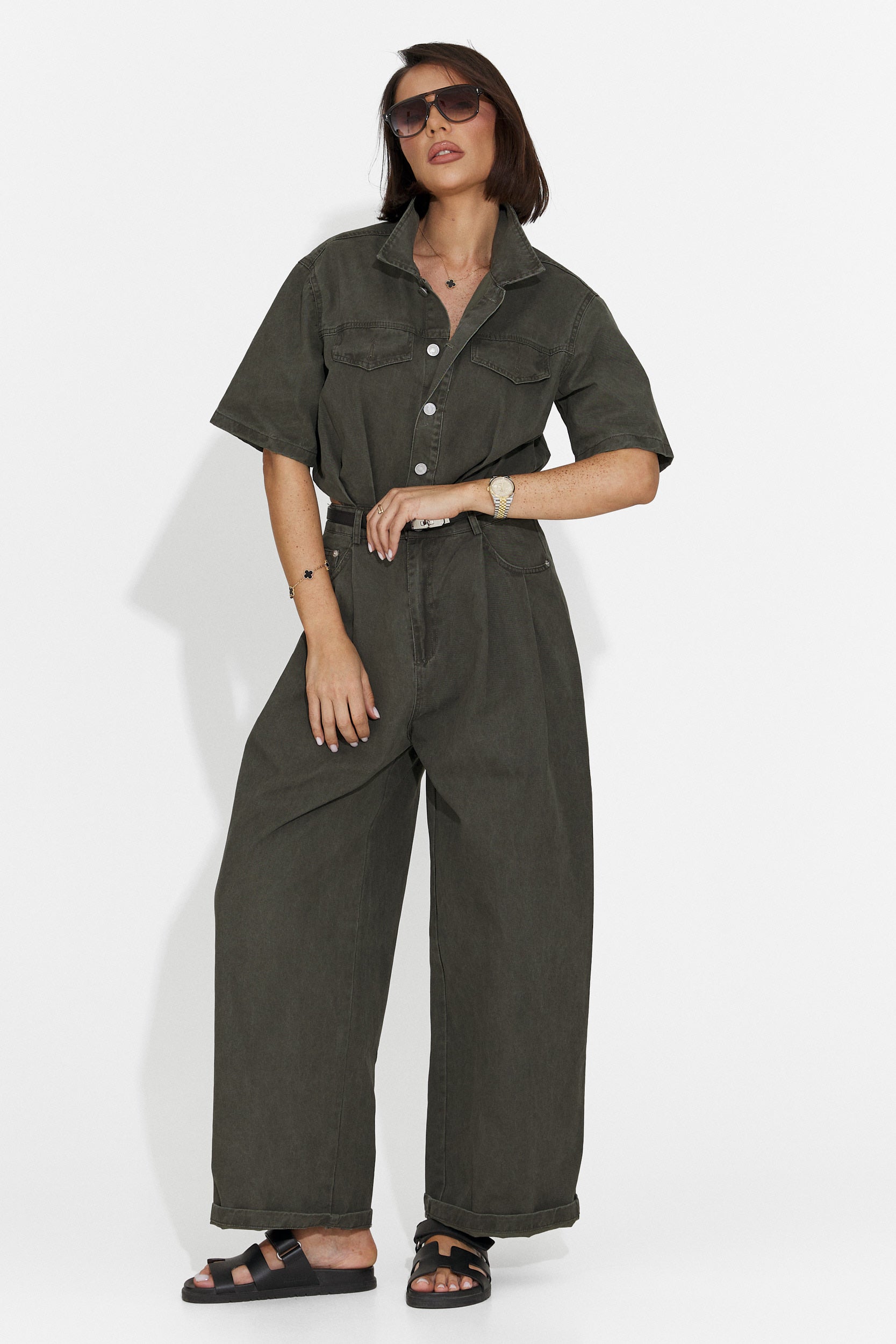 Ayeria Bogas Tuta Casual da Donna in Khaki