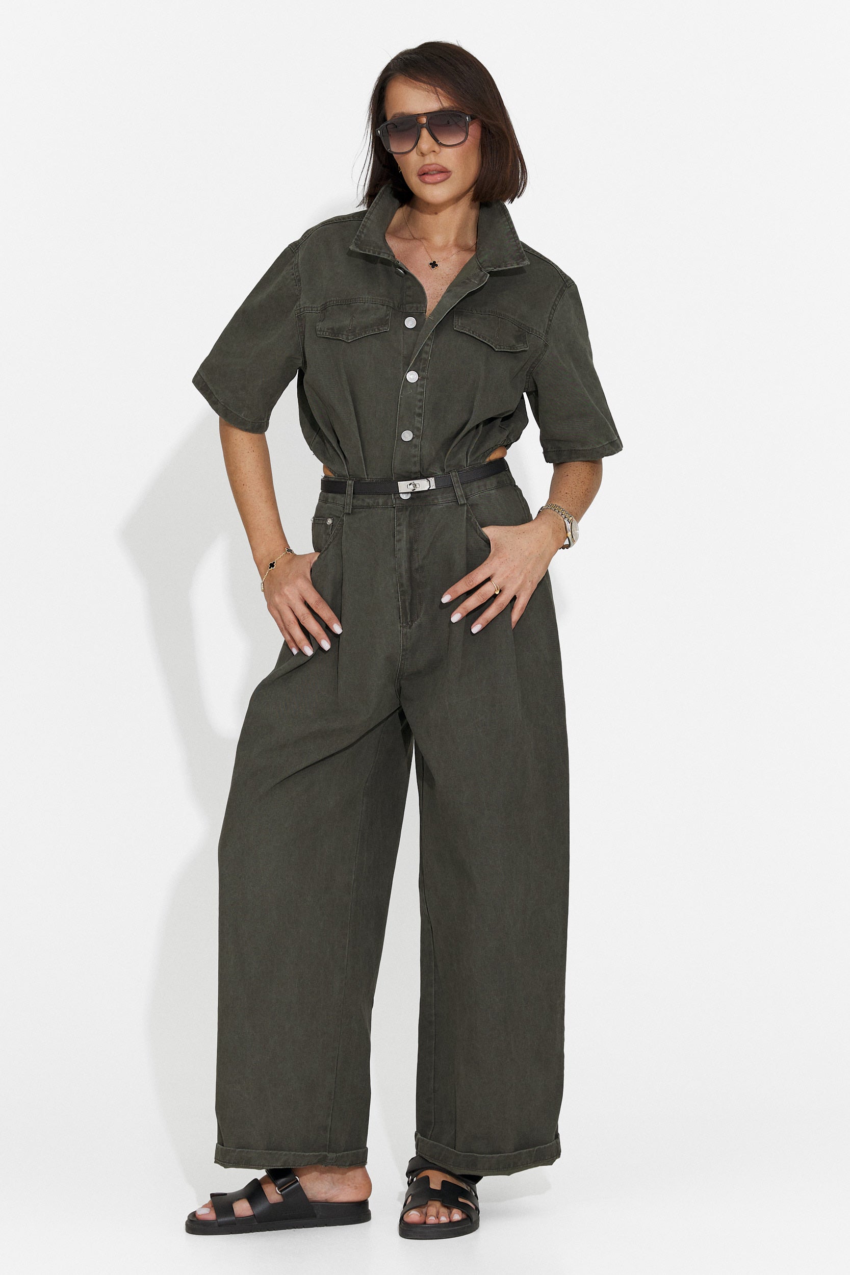 Ayeria Bogas Tuta Casual da Donna in Khaki