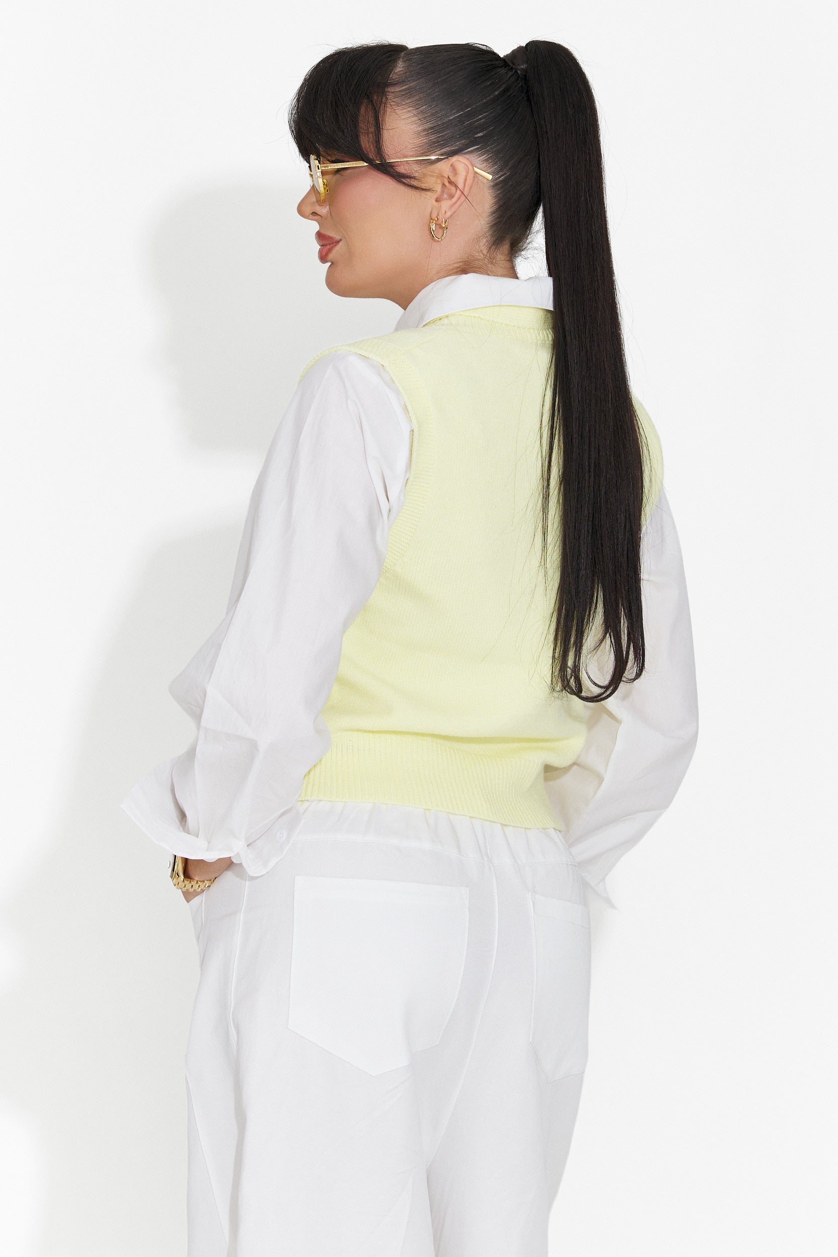 Set di 3 pezzi camicia + gilet + cravatta gialla Tasiana Bogas