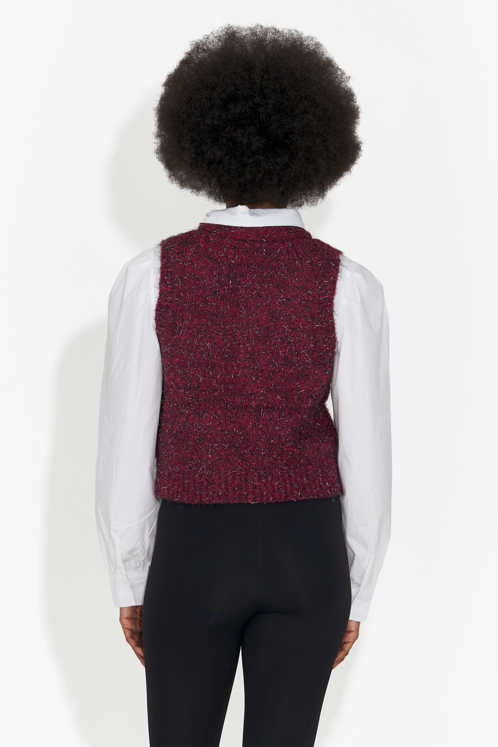 Set di 3 pezzi camicia + gilet + cravatta bordeaux Izaura Bogas