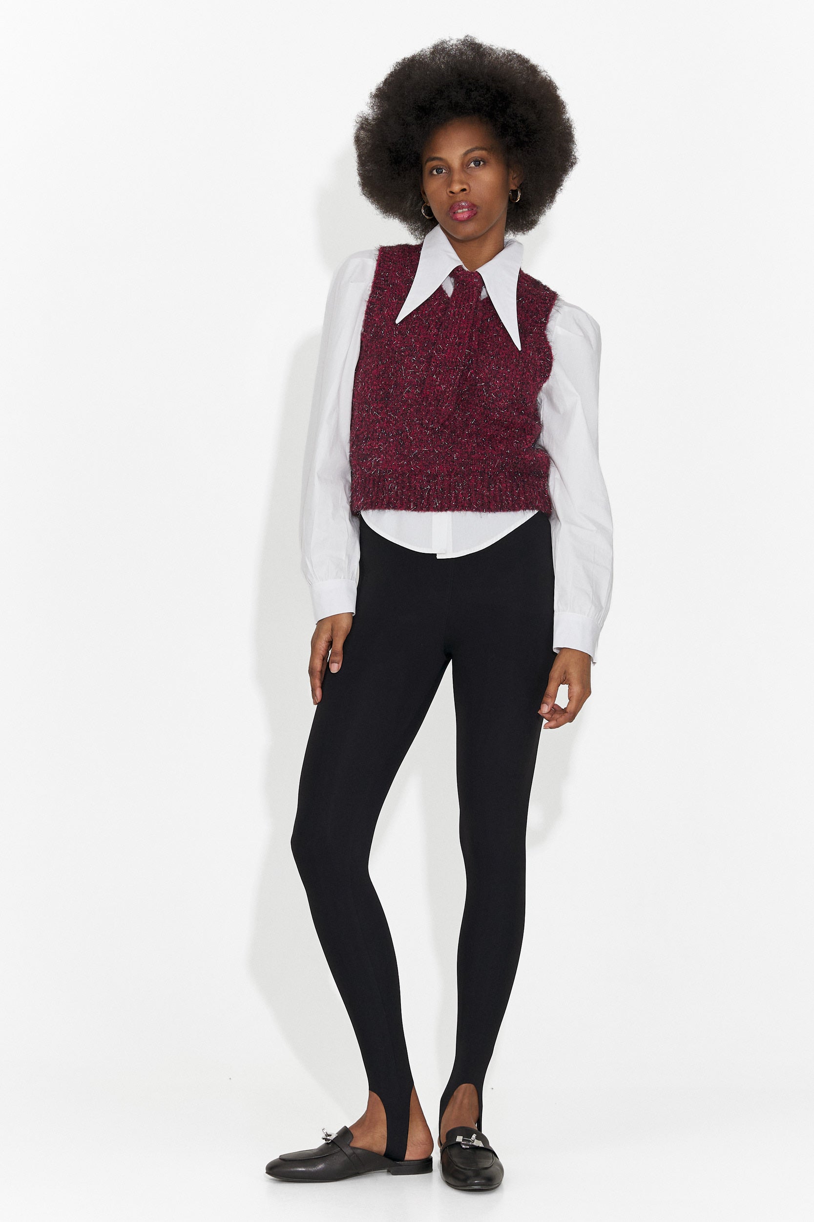Set di 3 pezzi camicia + gilet + cravatta bordeaux Izaura Bogas