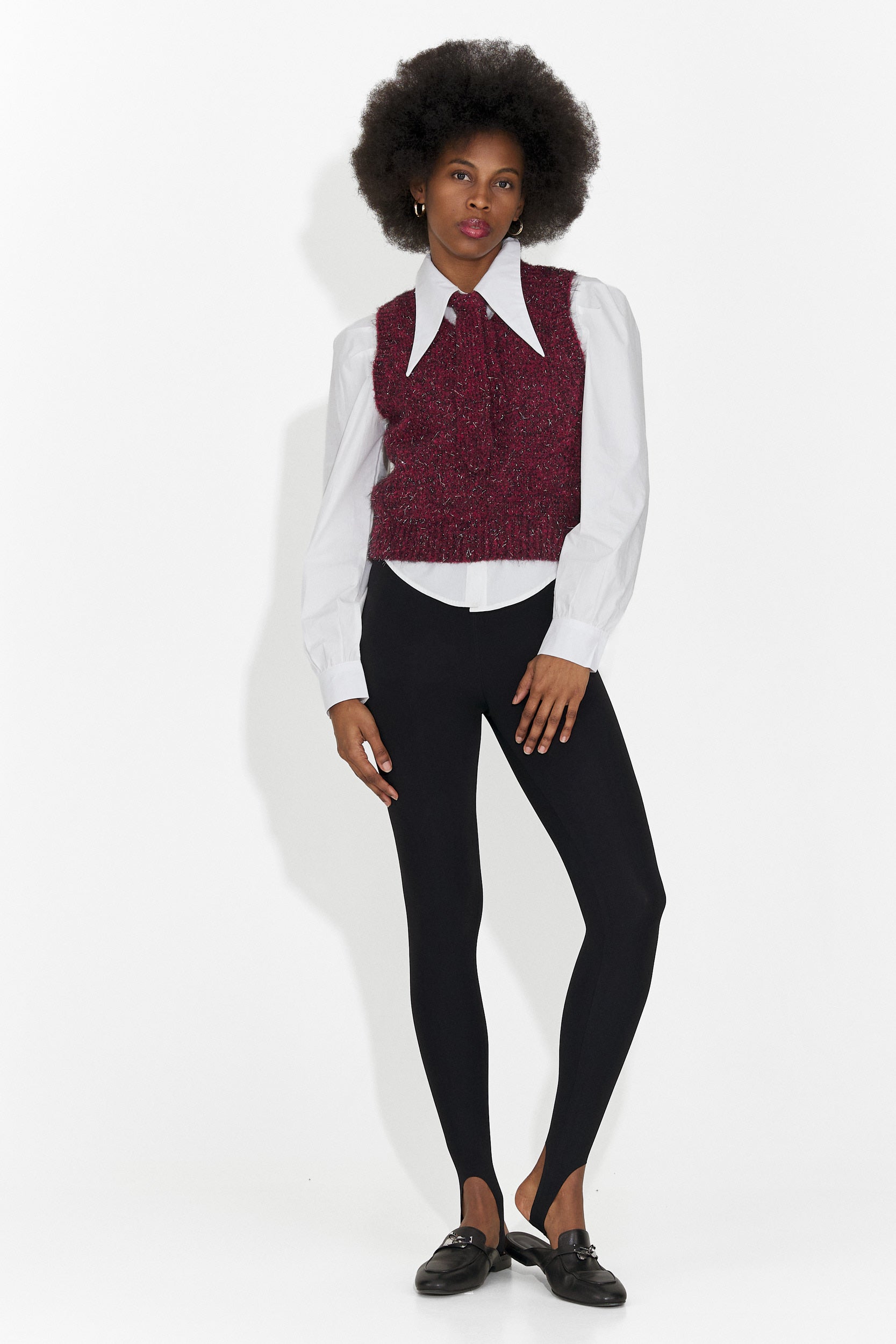 Set di 3 pezzi camicia + gilet + cravatta bordeaux Izaura Bogas