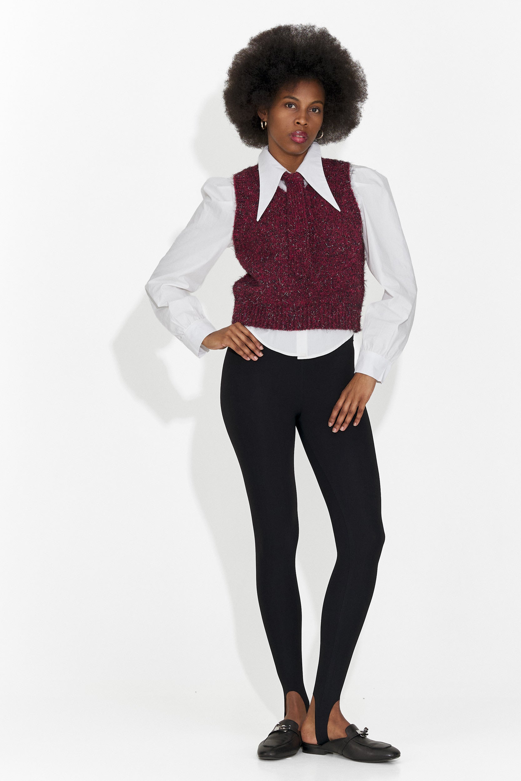 Set di 3 pezzi camicia + gilet + cravatta bordeaux Izaura Bogas