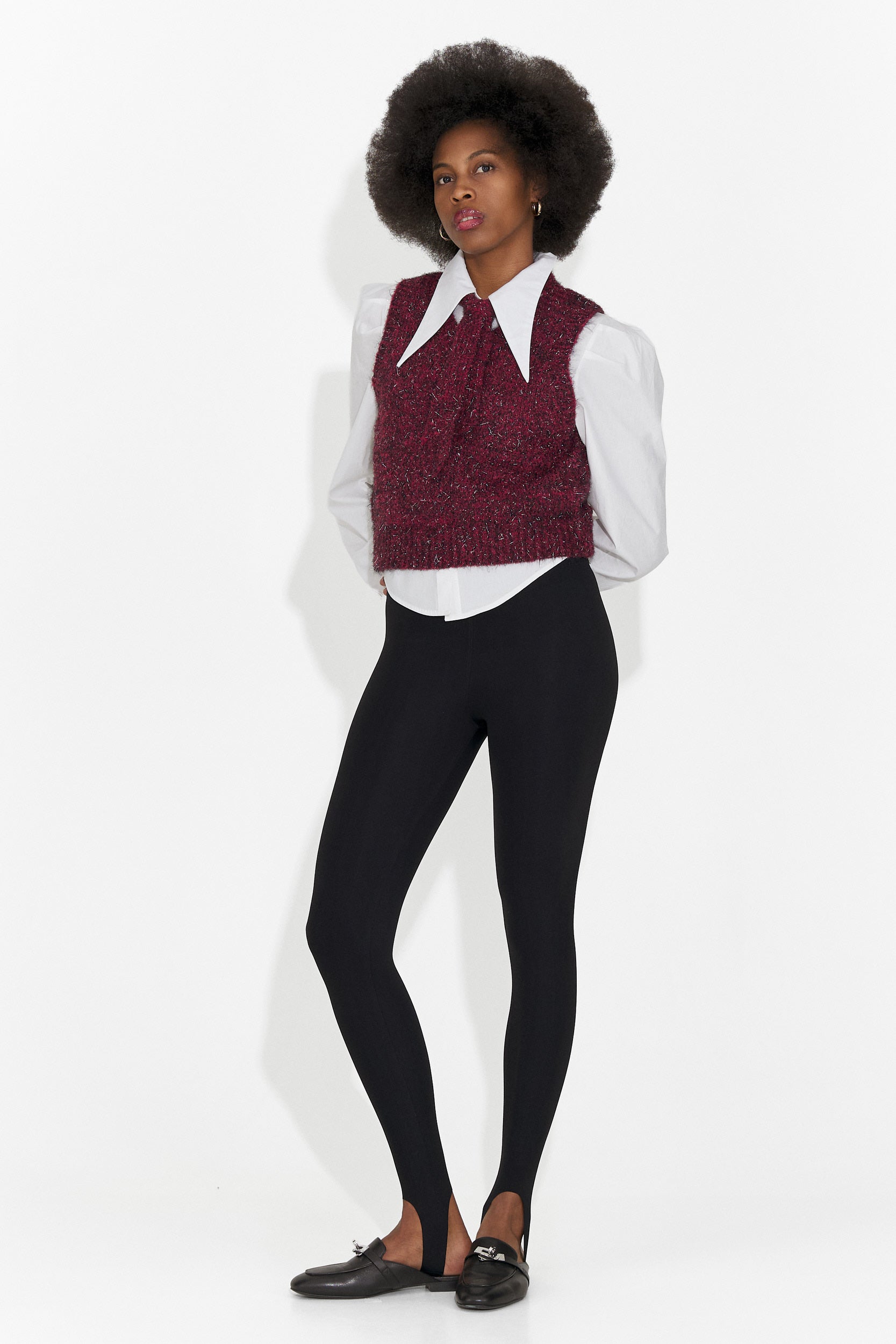 Set di 3 pezzi camicia + gilet + cravatta bordeaux Izaura Bogas