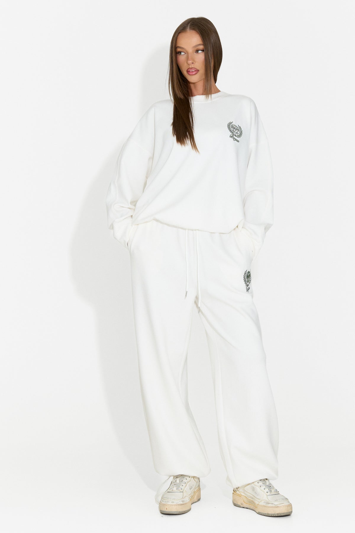 Tuta da donna casual color crema Paywe Bogas