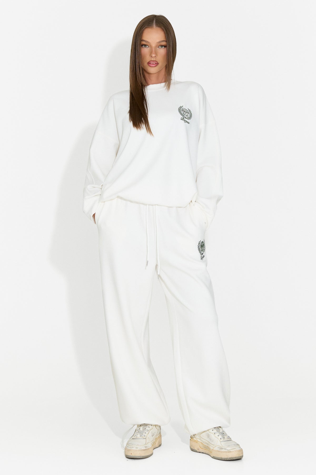 Tuta da donna casual color crema Paywe Bogas
