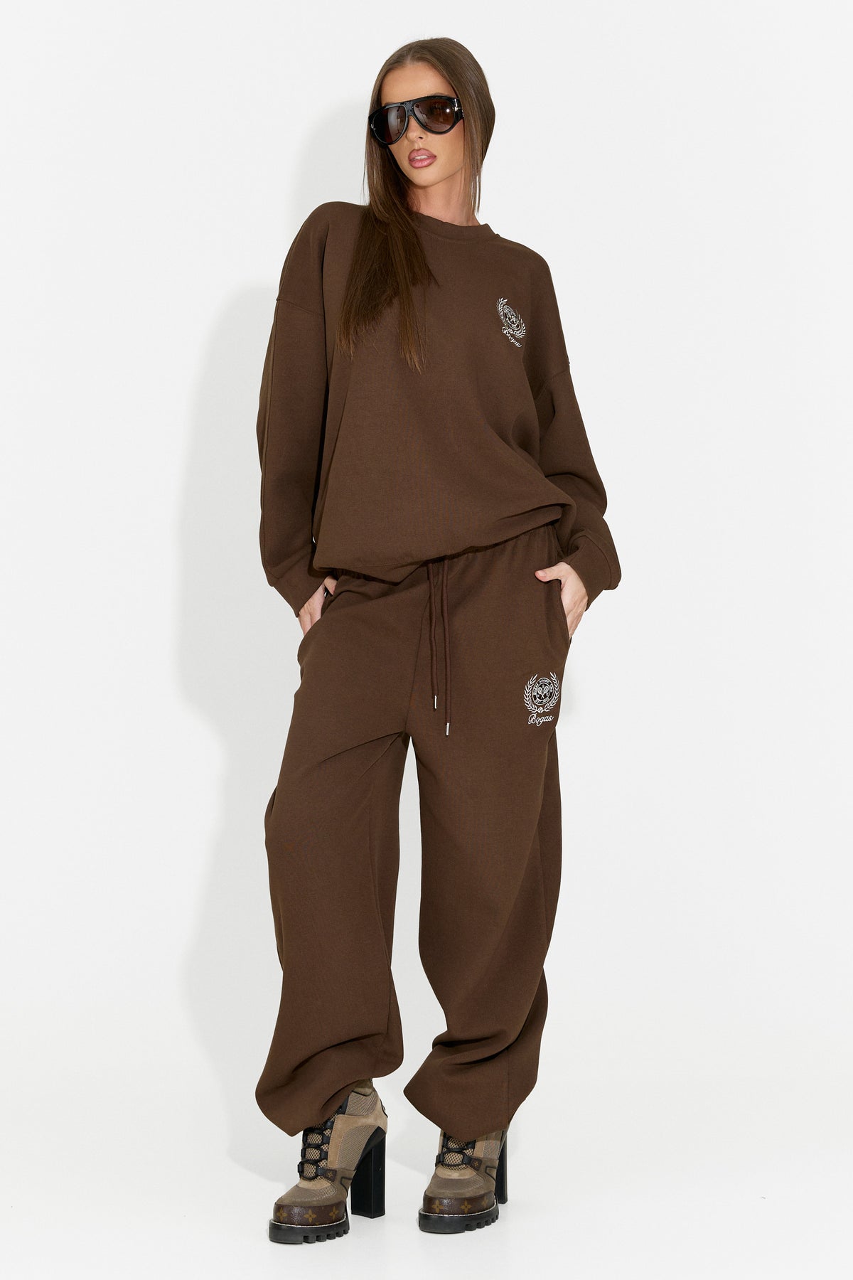 Tuta da donna casual marrone Paywe Bogas