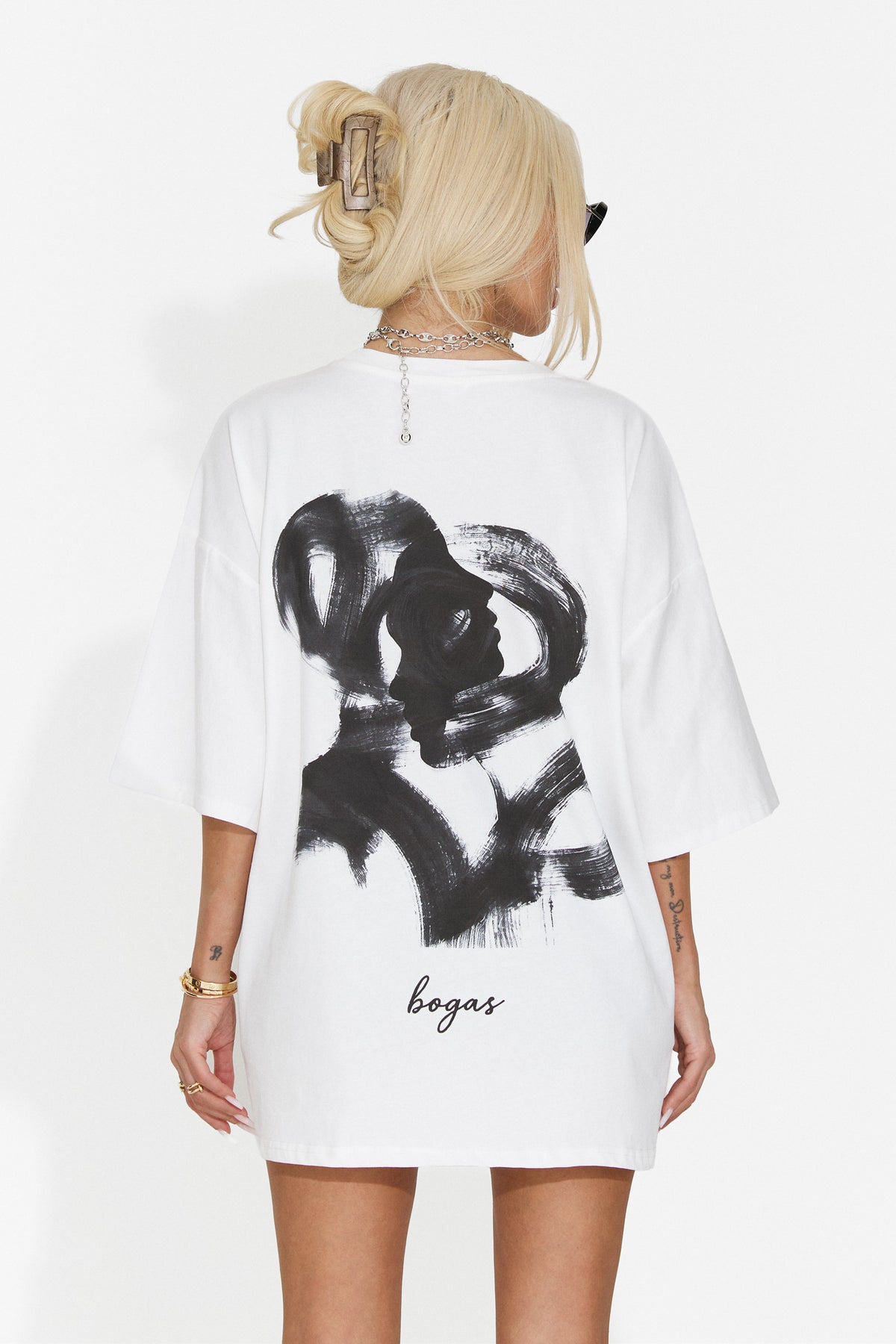 Tricou casual alb Solirevoeva Bogas