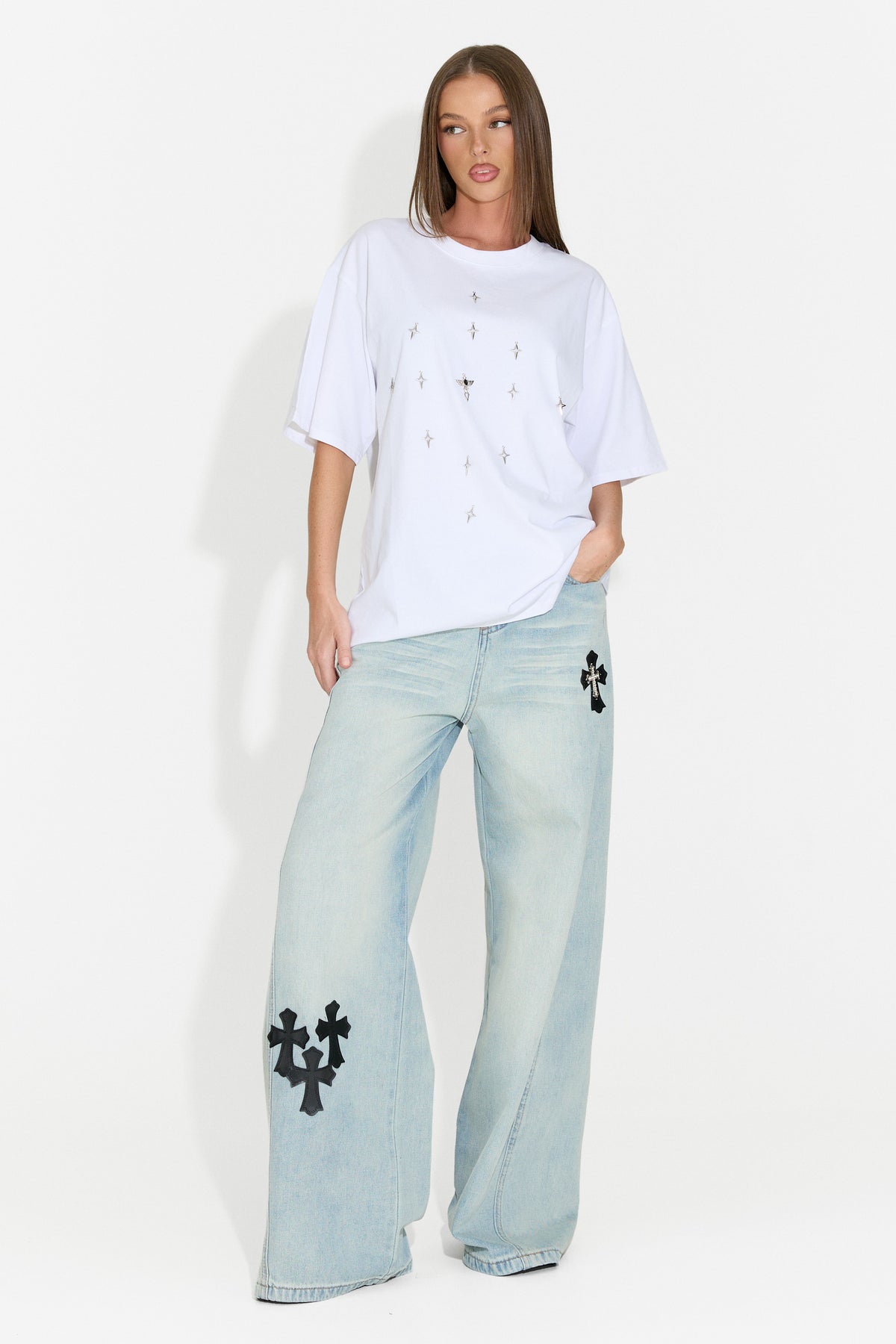 T-shirt da donna casual bianca Analysis Bogas