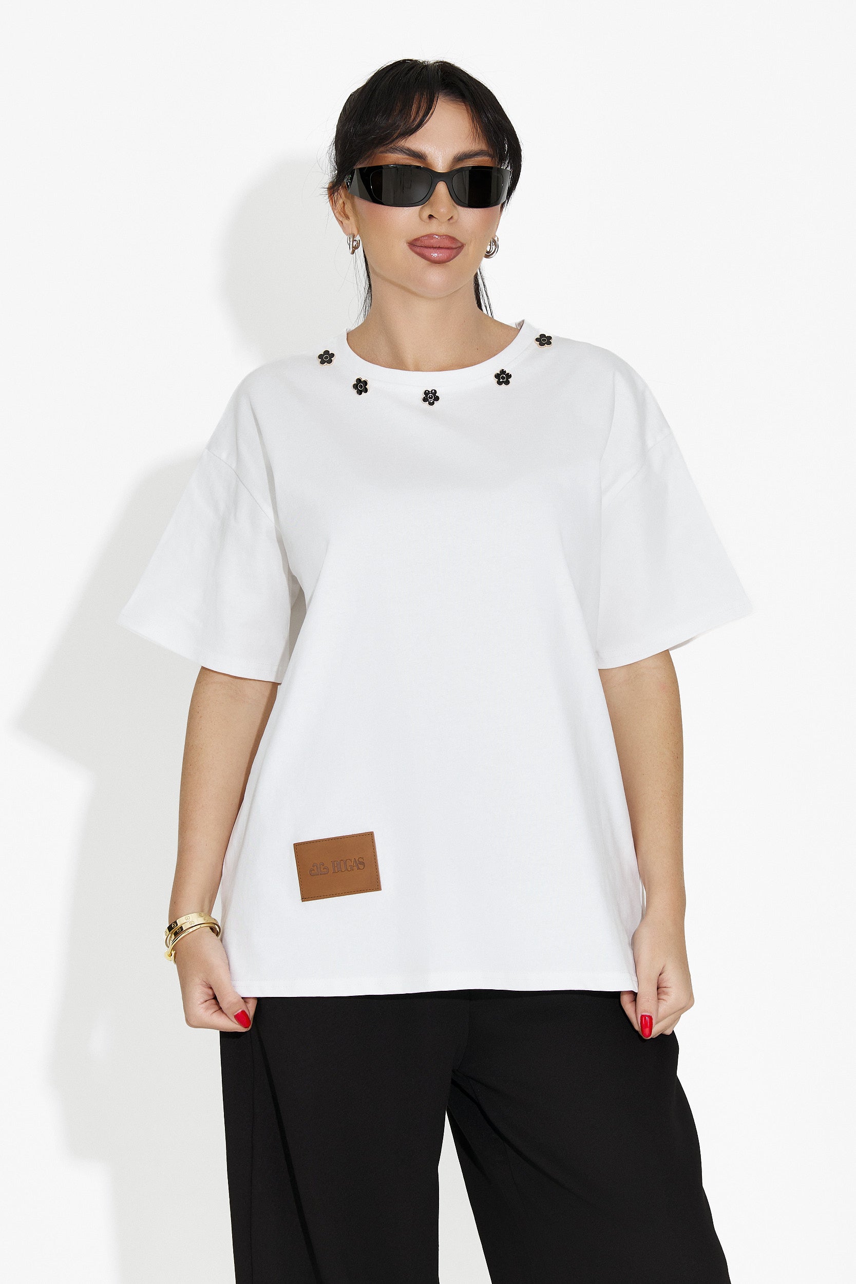 T-shirt casual da donna bianca Arilea Bogas