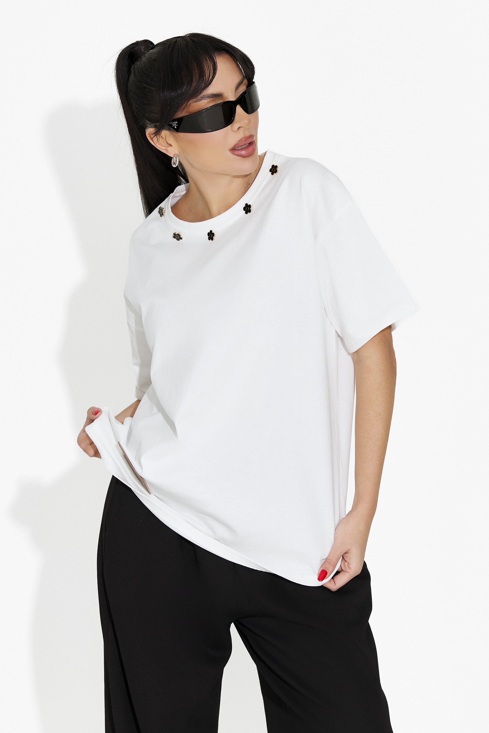 T-shirt Casual Bianca da Donna di Arilea Bogas