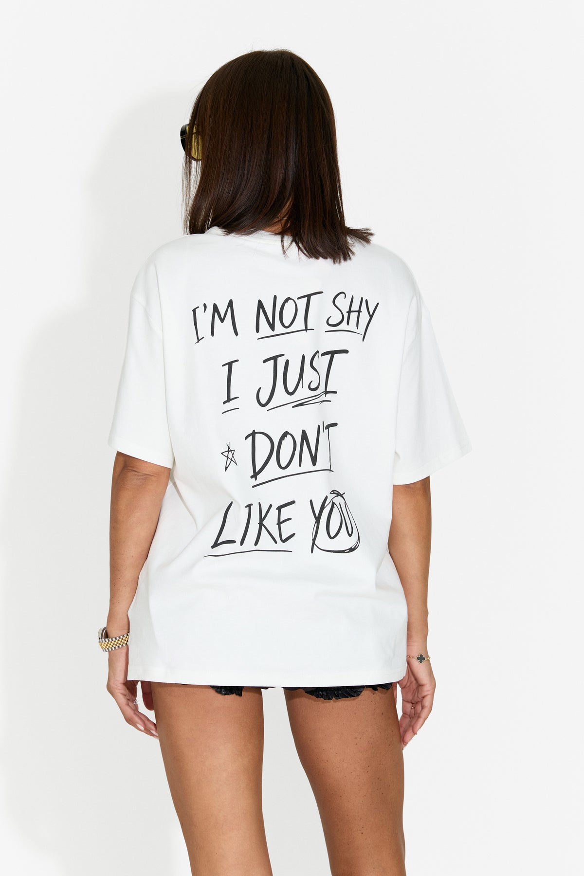 T-shirt casual da donna bianca Baklava Bogas