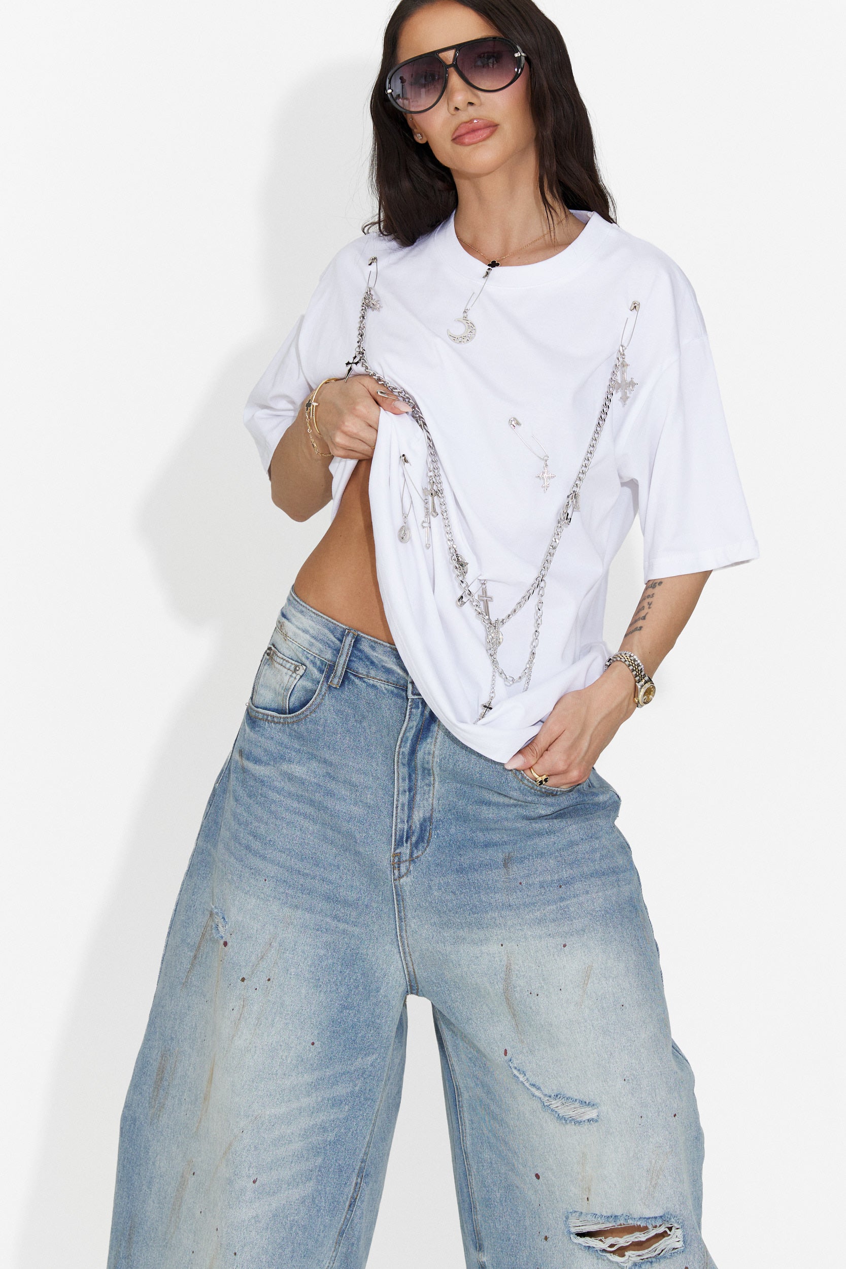 Kohleria Bogas T-shirt Casual Bianca da Donna