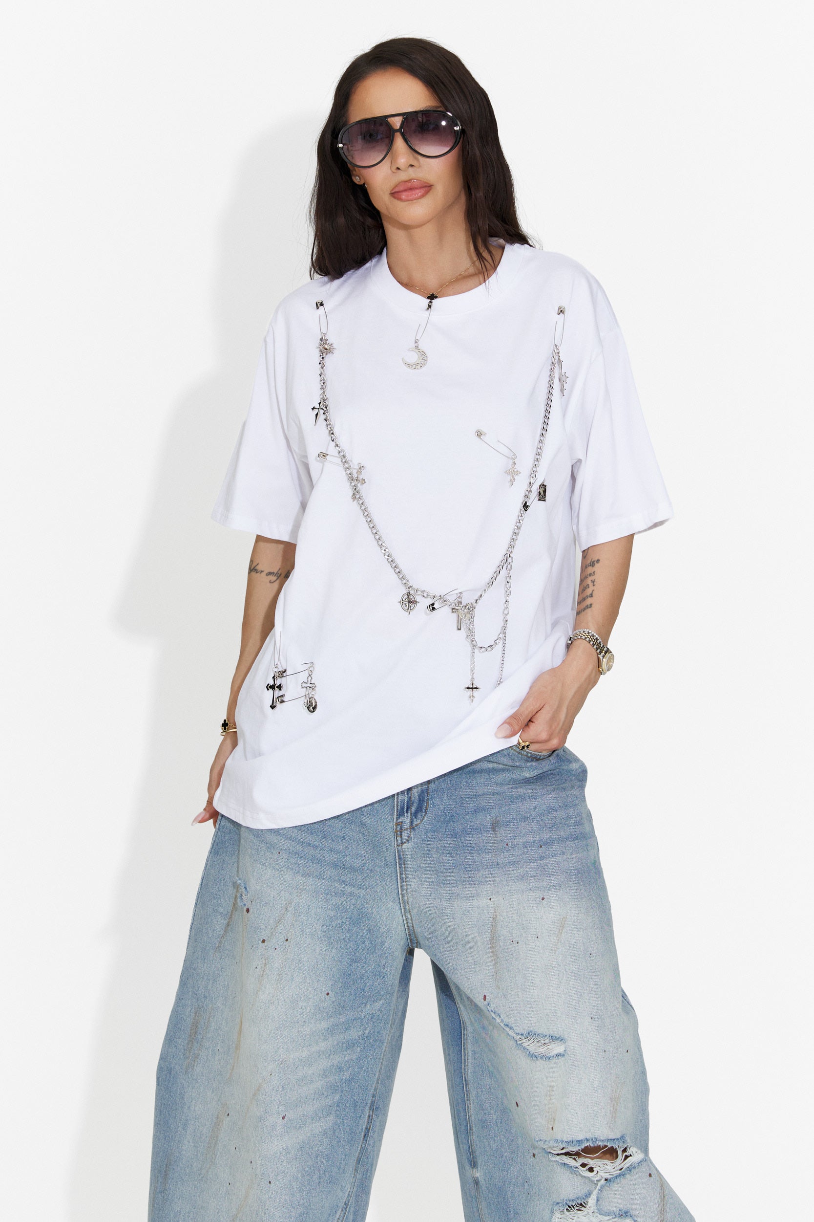Kohleria Bogas T-shirt Casual Bianca da Donna