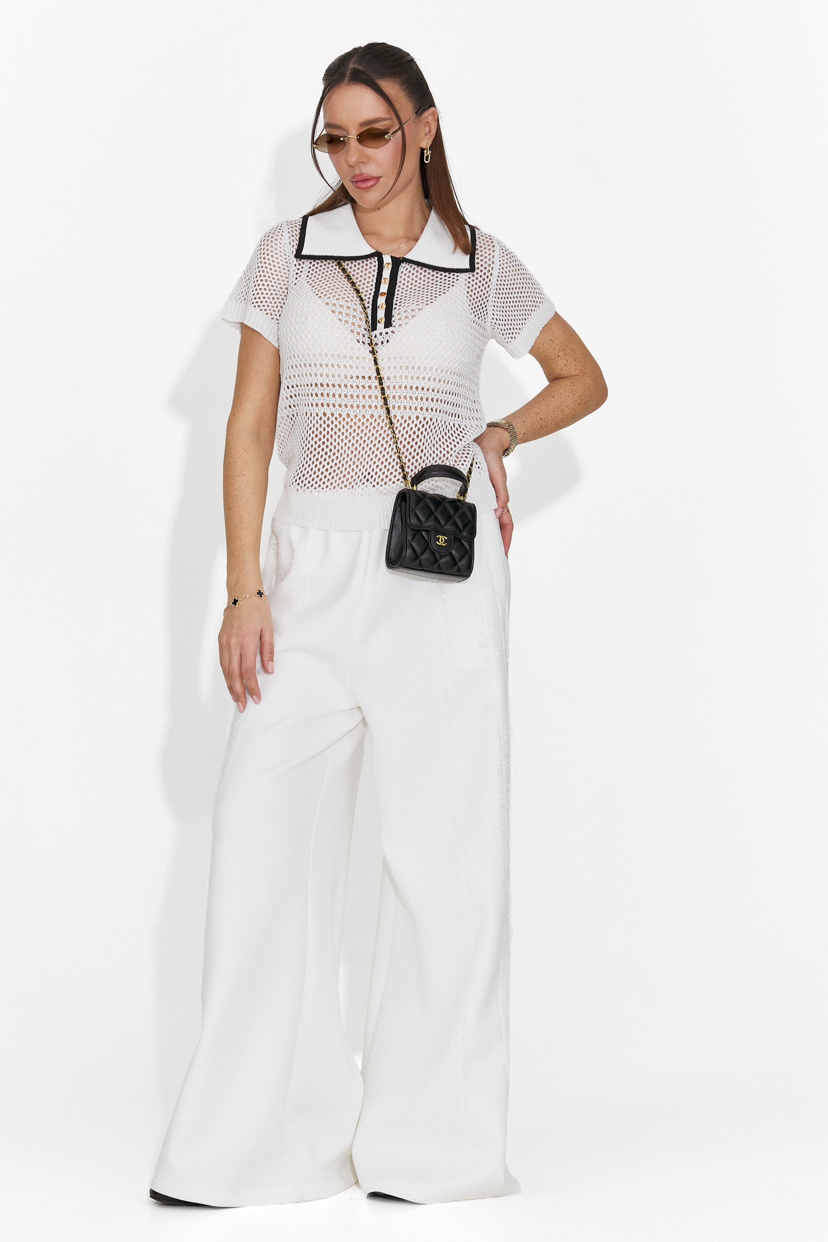 Casuale maglietta bianca da donna Raluka Bogas