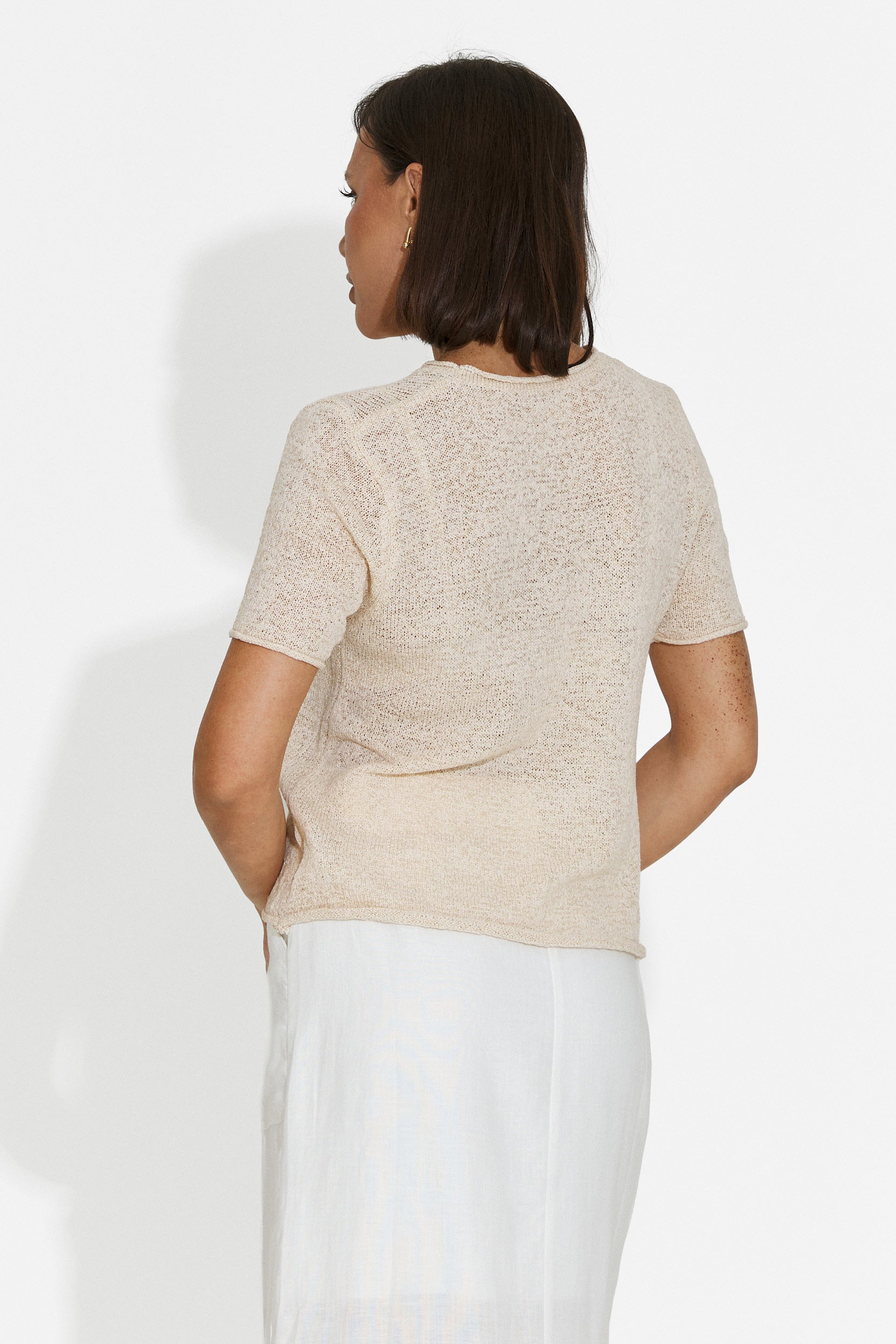 Maglietta donna casual beige Pilaria Bogas