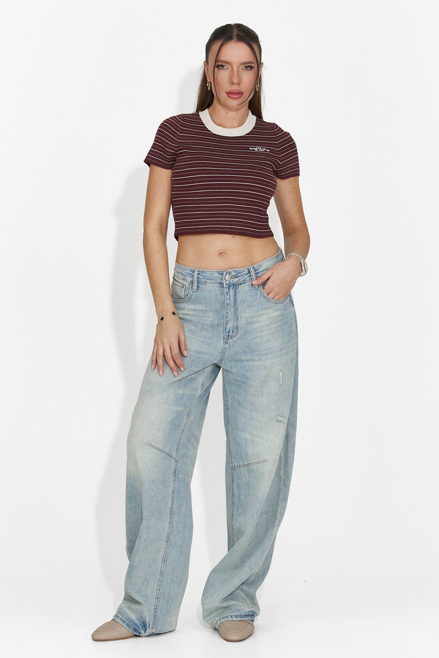 Casuale maglietta bordeaux da donna Hainie Bogas