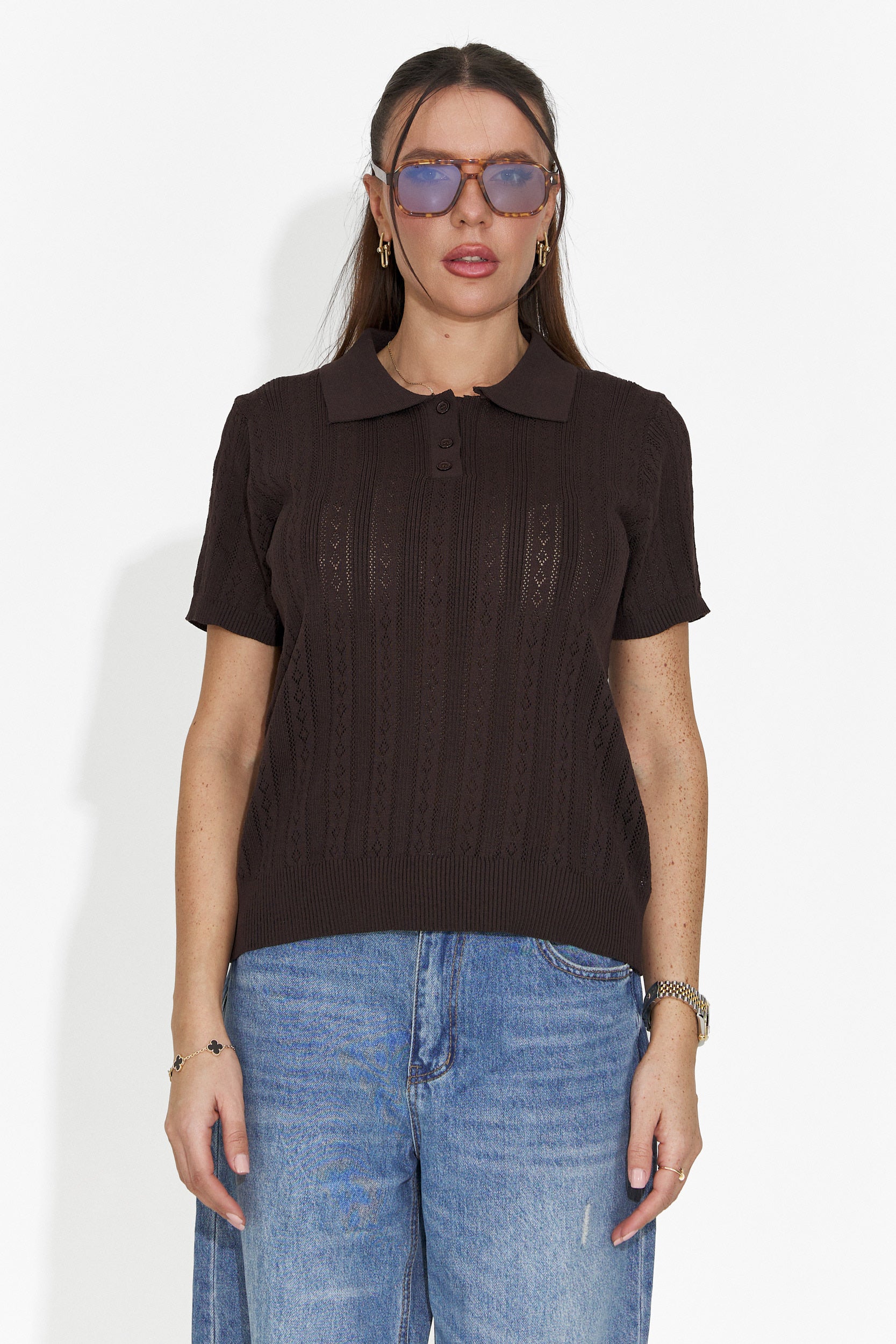 Nerida Bogas T-shirt Casual Marrone da Donna