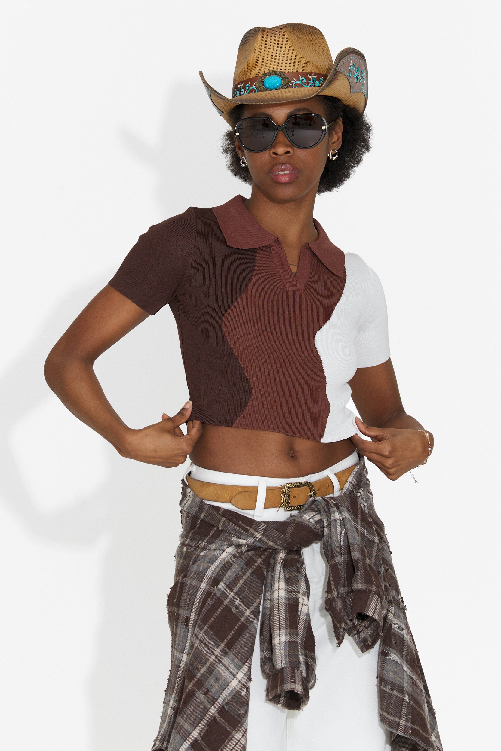T-Shirt Casual Marrone da Donna di Oniana Bogas