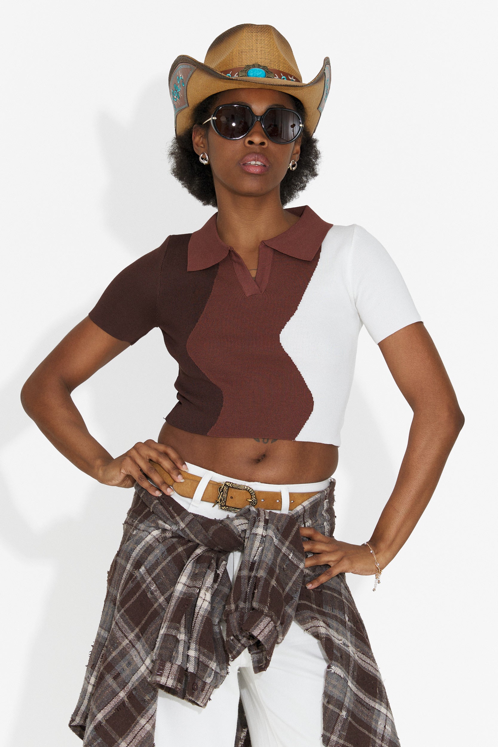 T-Shirt Casual Marrone da Donna di Oniana Bogas
