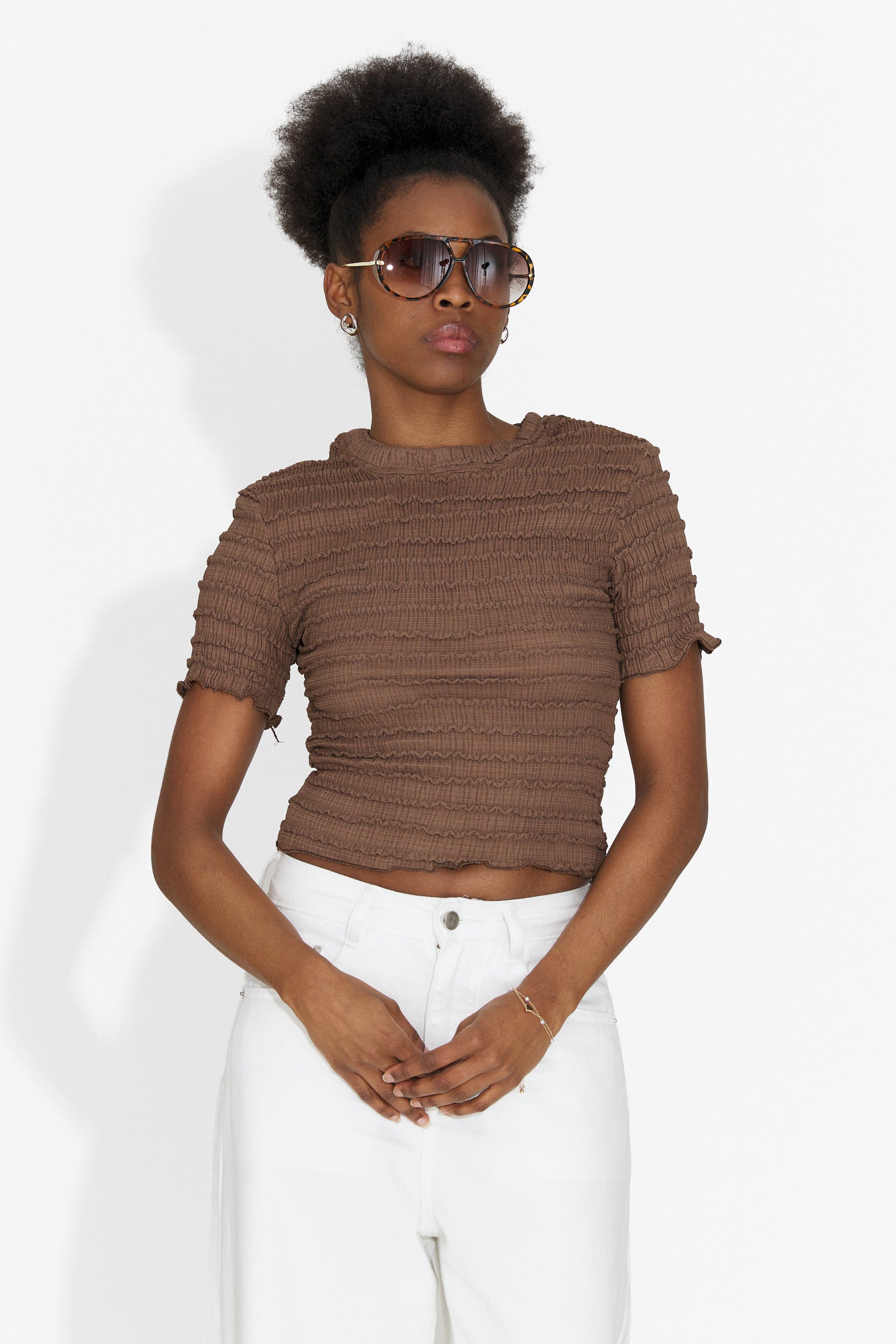Versala Bogas T-Shirt Casual Marrone per Donne