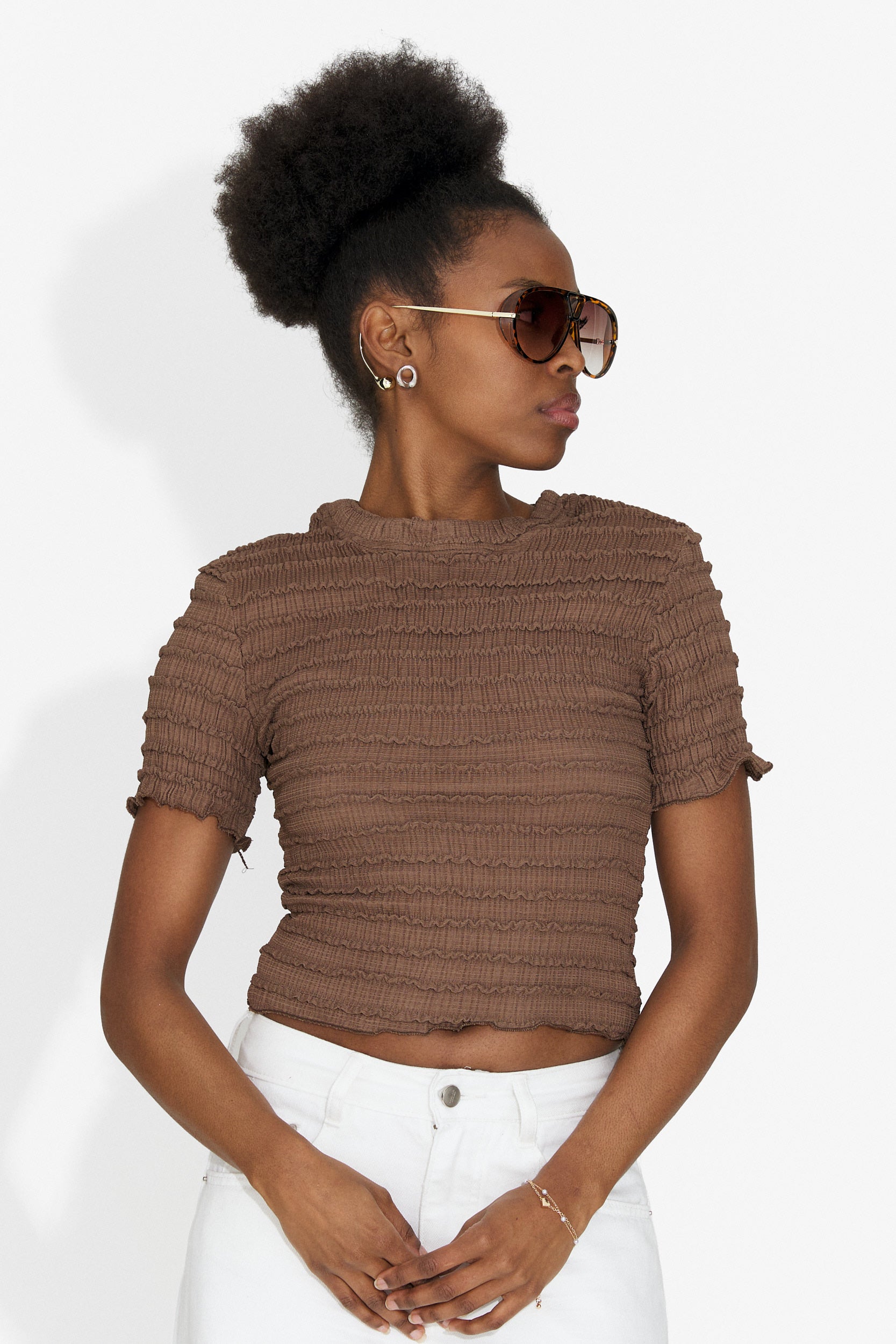 Versala Bogas T-Shirt Casual Marrone per Donne