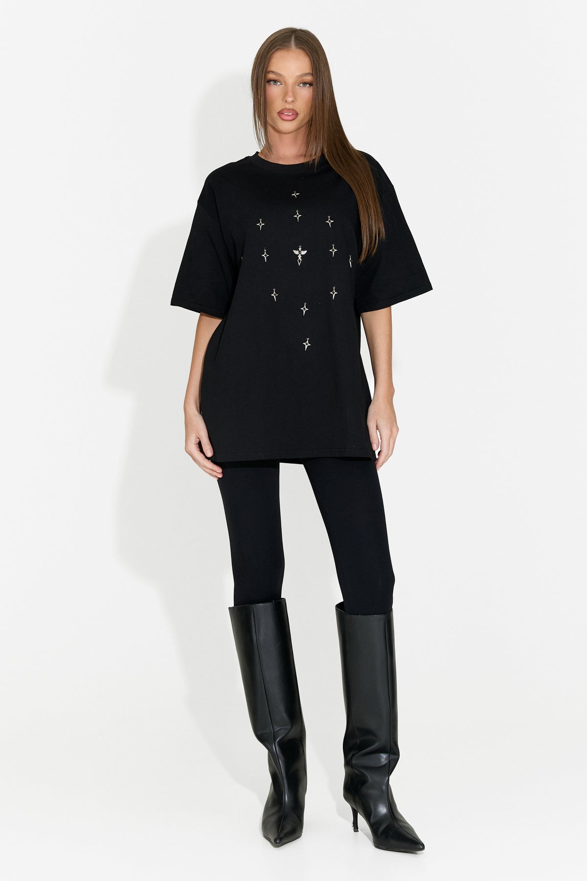 T-shirt da donna casual nera Analysis Bogas