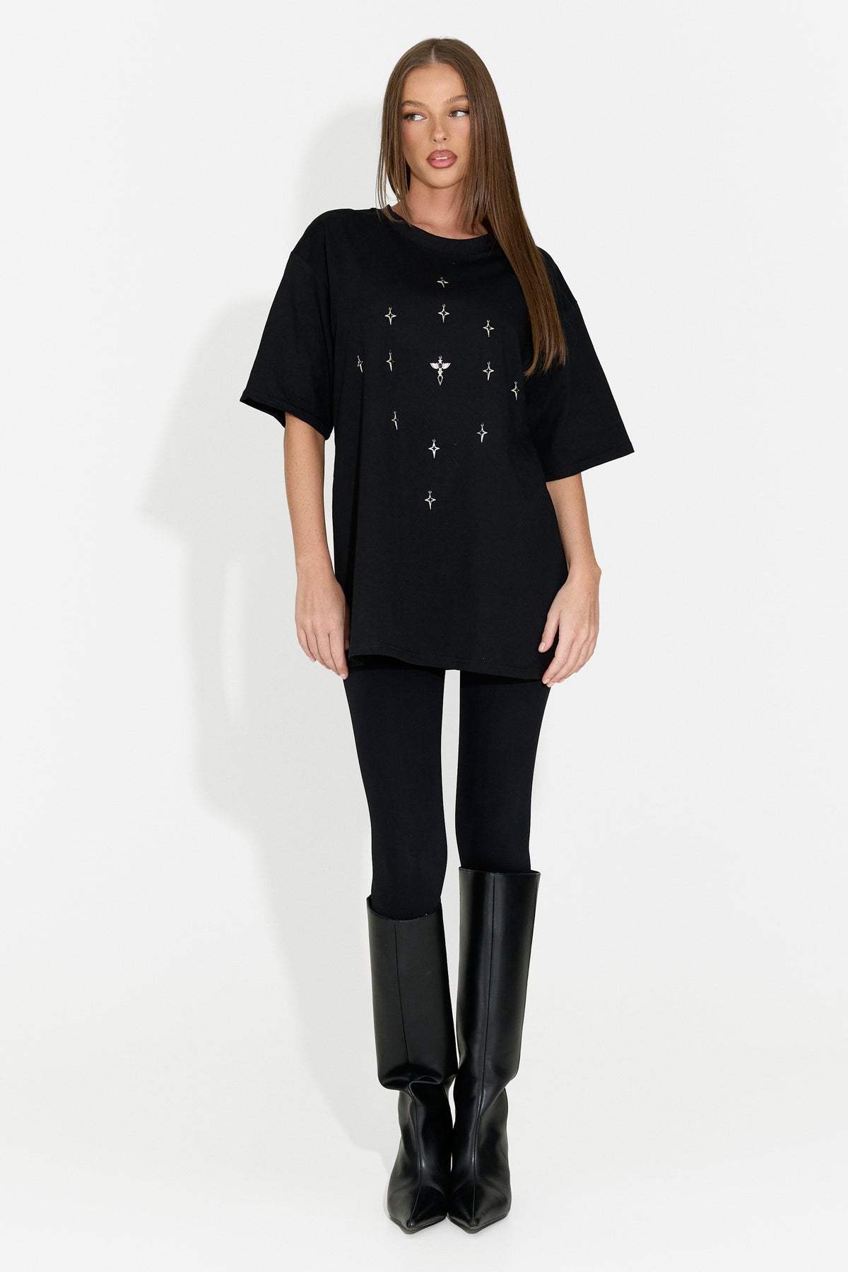 T-shirt da donna casual nera Analysis Bogas
