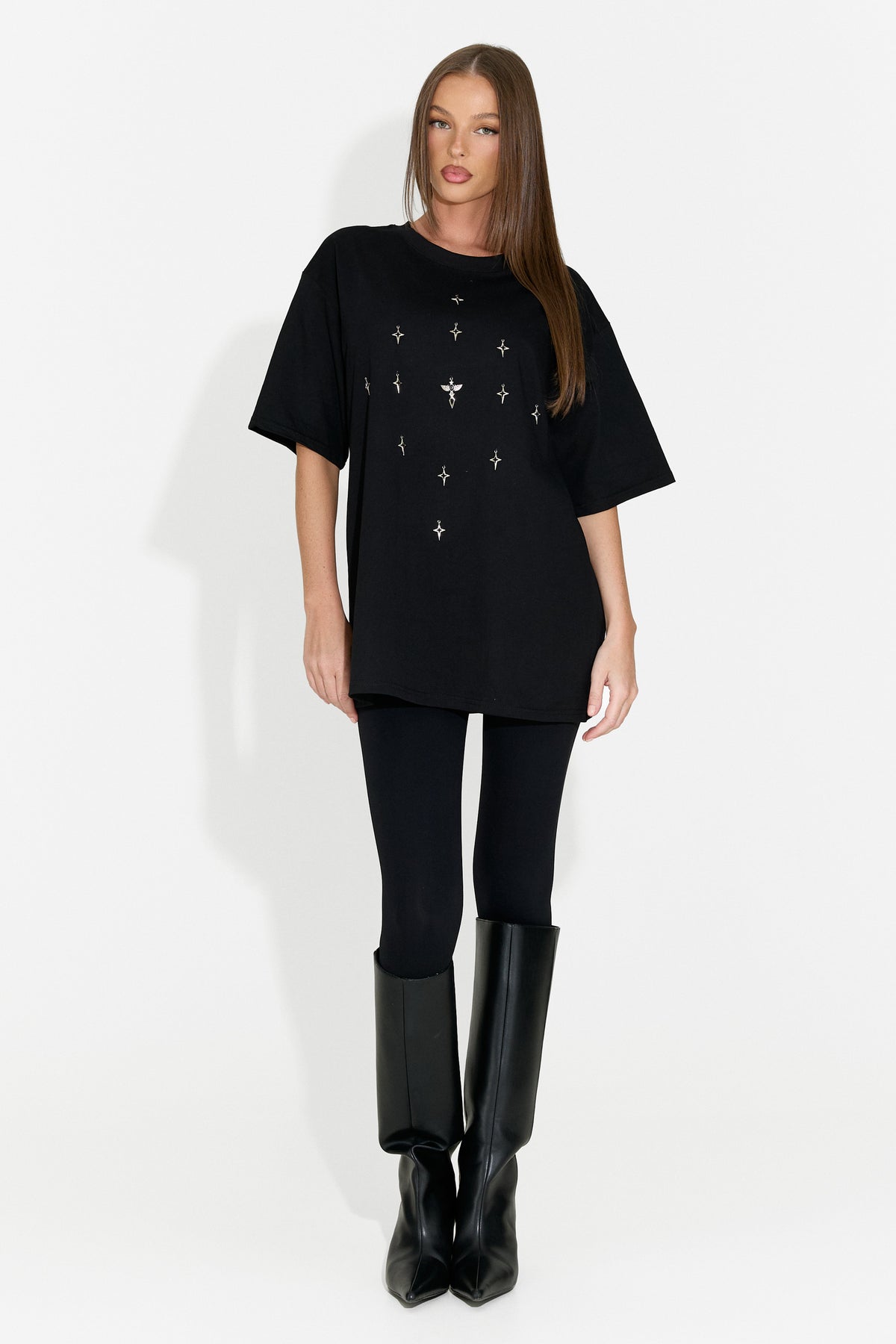 T-shirt da donna casual nera Analysis Bogas
