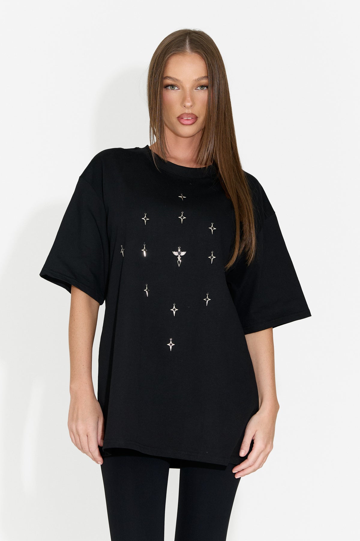 T-shirt da donna casual nera Analysis Bogas