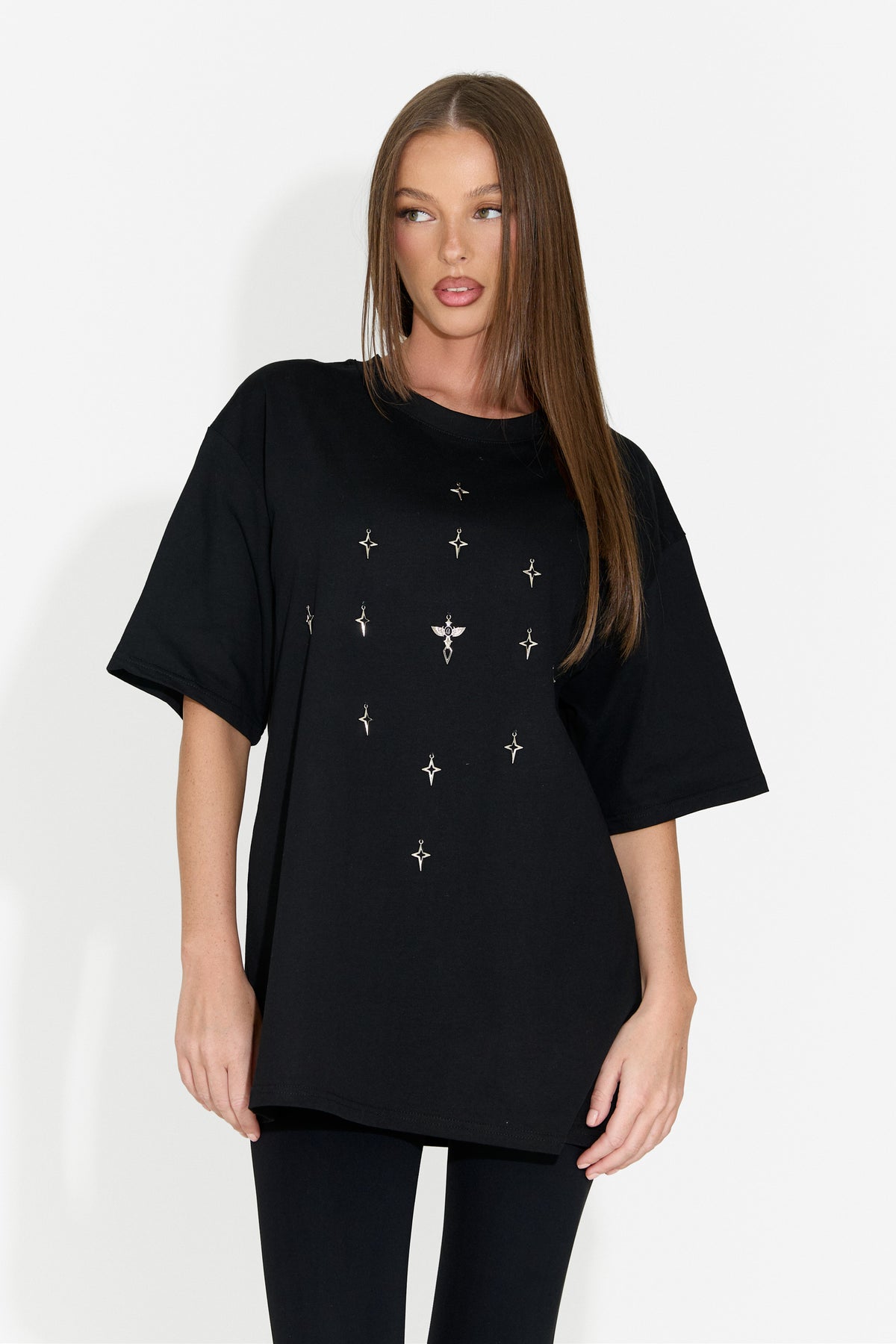 T-shirt da donna casual nera Analysis Bogas