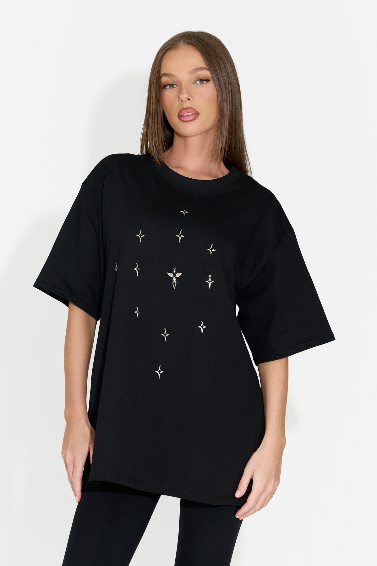 T-shirt da donna casual nera Analysis Bogas