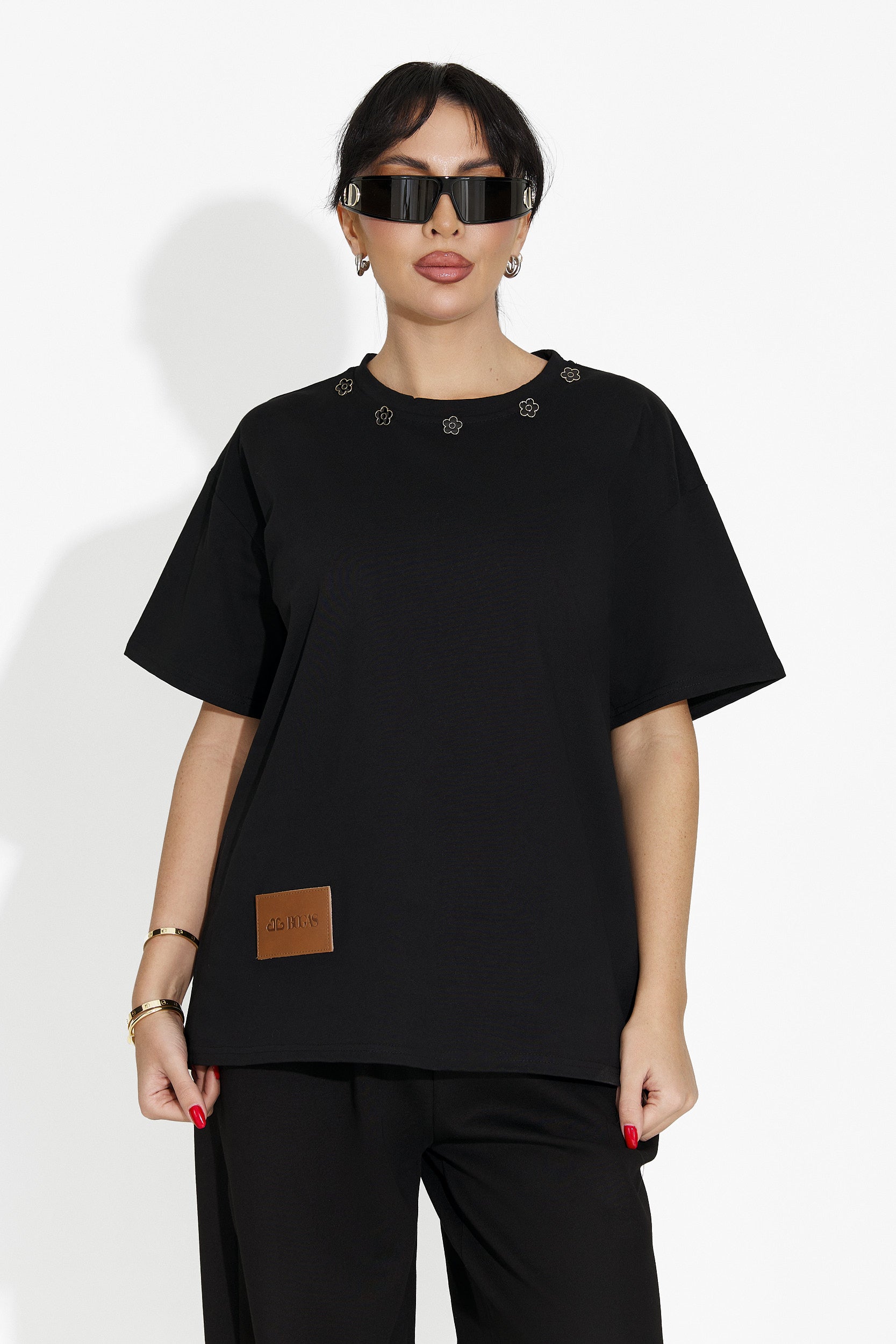 T-shirt Casual Nera da Donna di Arilea Bogas