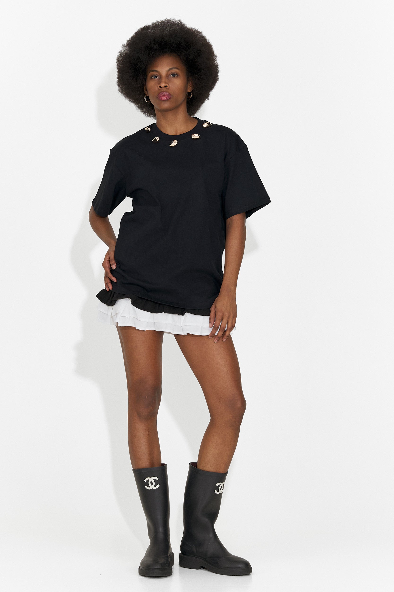 Cristelia Bogas T-shirt Casual Nera da Donna