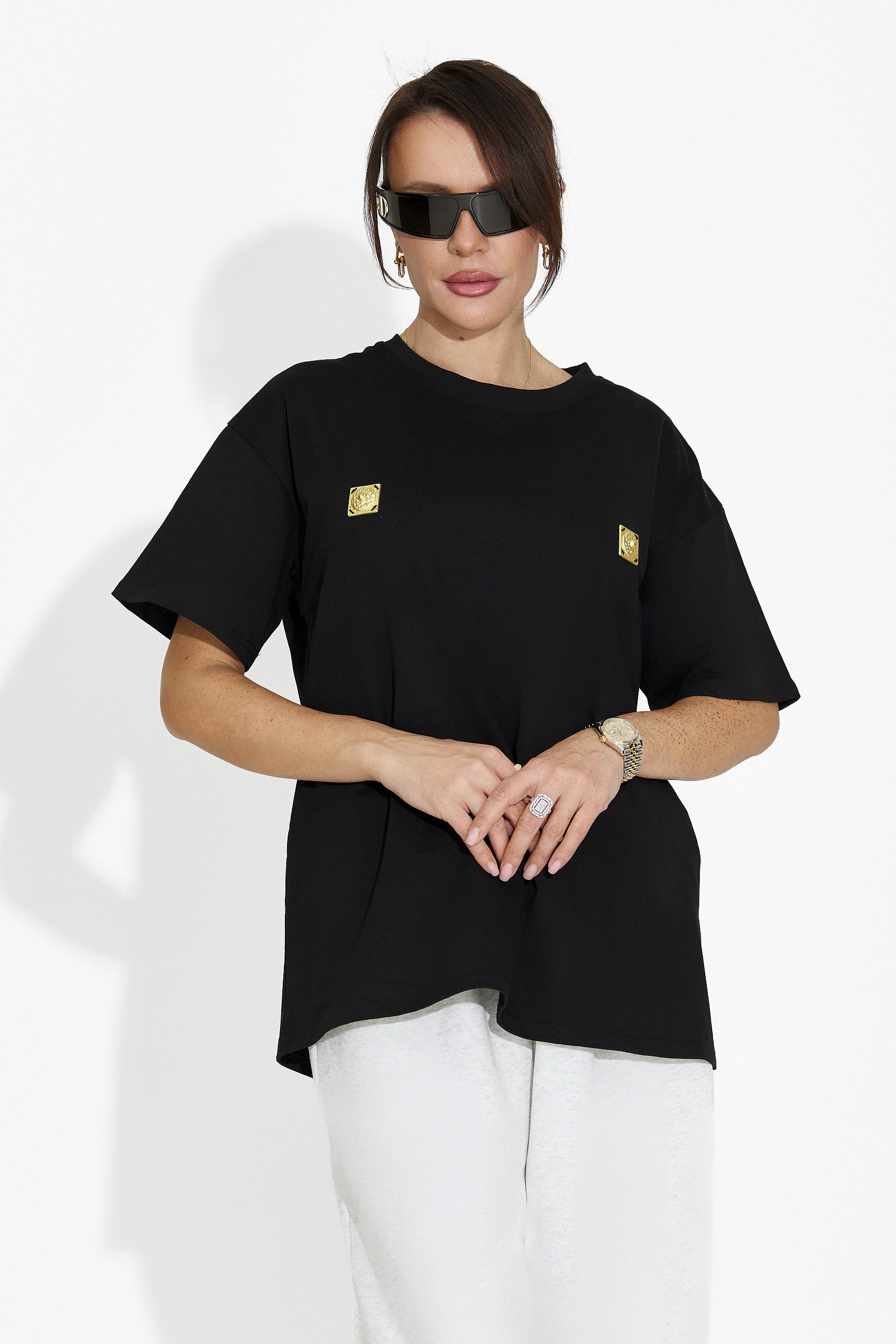 Lunesa Bogas T-shirt Casual da Donna Nera