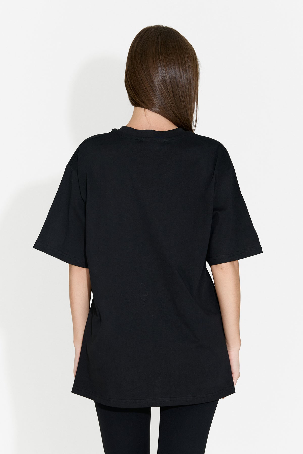 T-shirt da donna casual nera Rougha Bogas