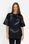 T-shirt da donna casual nera Rougha Bogas