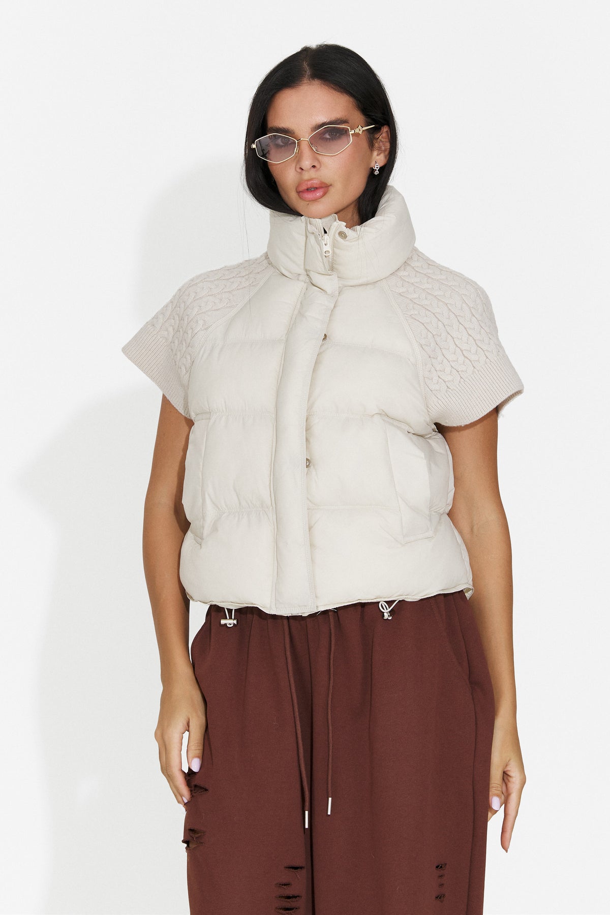 Vesta casual crem Vulrira Bogas